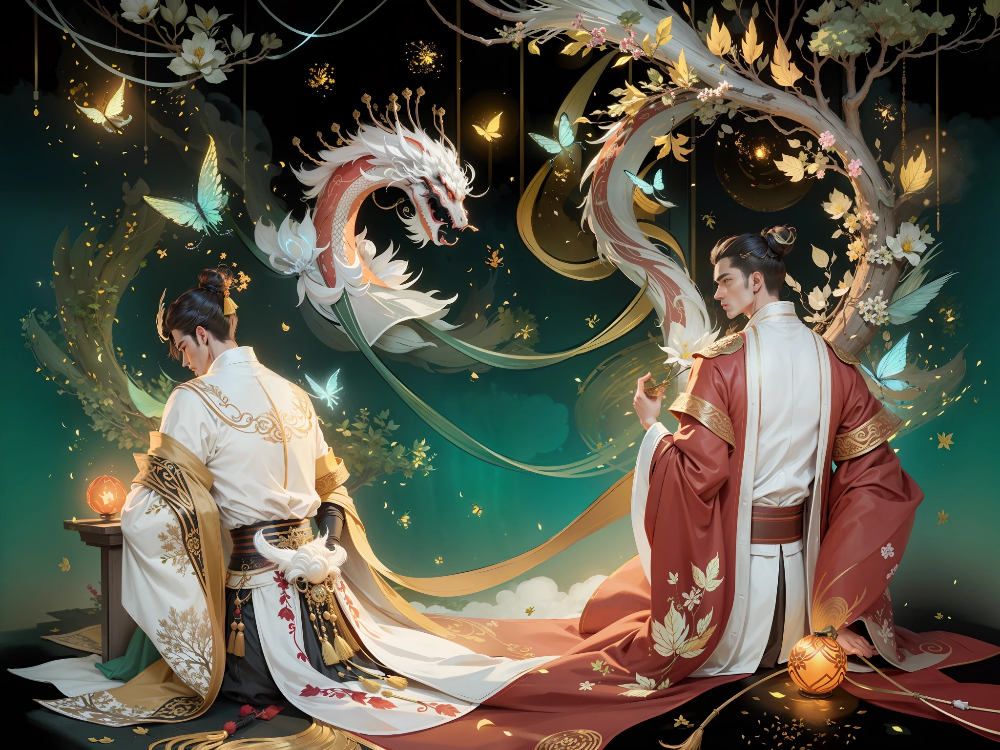 Masterpiece, best quality, authentic, completely real, (((a handsome male))))), ancient Chinese imperial robe, majestic and domineering, tall and slender, phoenix eyes, dragon lin, sunshine, clear face, masterpiece, super detail, movie composition, ultra hd, high quality, extremely detailed, official art, uniform 8k wallpaper, super detail, (very detailed CG unity 8k wallpaper), (best quality), (best illustration), (best shadow), UI interface border design with forest theme with natural elements. Avatar frame designed as round, surrounded by delicate leaves and branches, with fireflies and glowing particle effects, (UI interface box design), (natural elements), (jungle theme), (square), (leaves), (branches), (fireflies), butterflies, (delicate leaves), (glow), (particle effects), isometric 3D, Octane rendering, ray tracing, super detailed