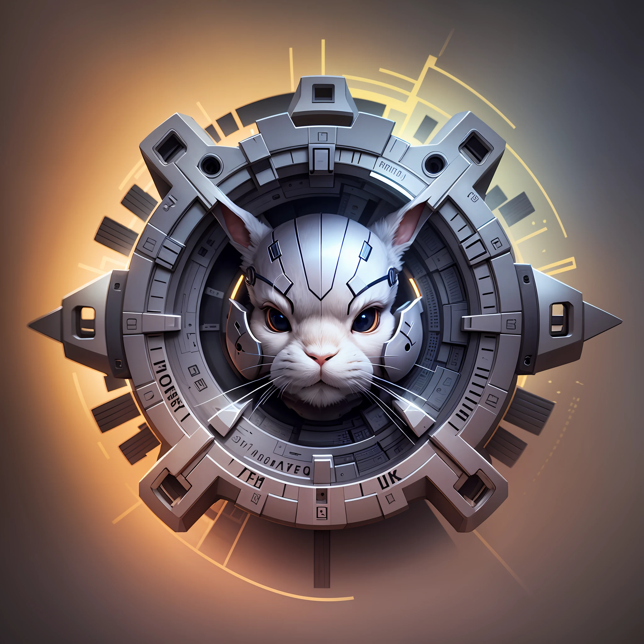 Create vector logo, bunny, front face, outlined, centered design, Leonardo Difusion reference, Midjourney reference, 8k resolution, Graphics Engine 5, 3D image, full frame --auto --s2