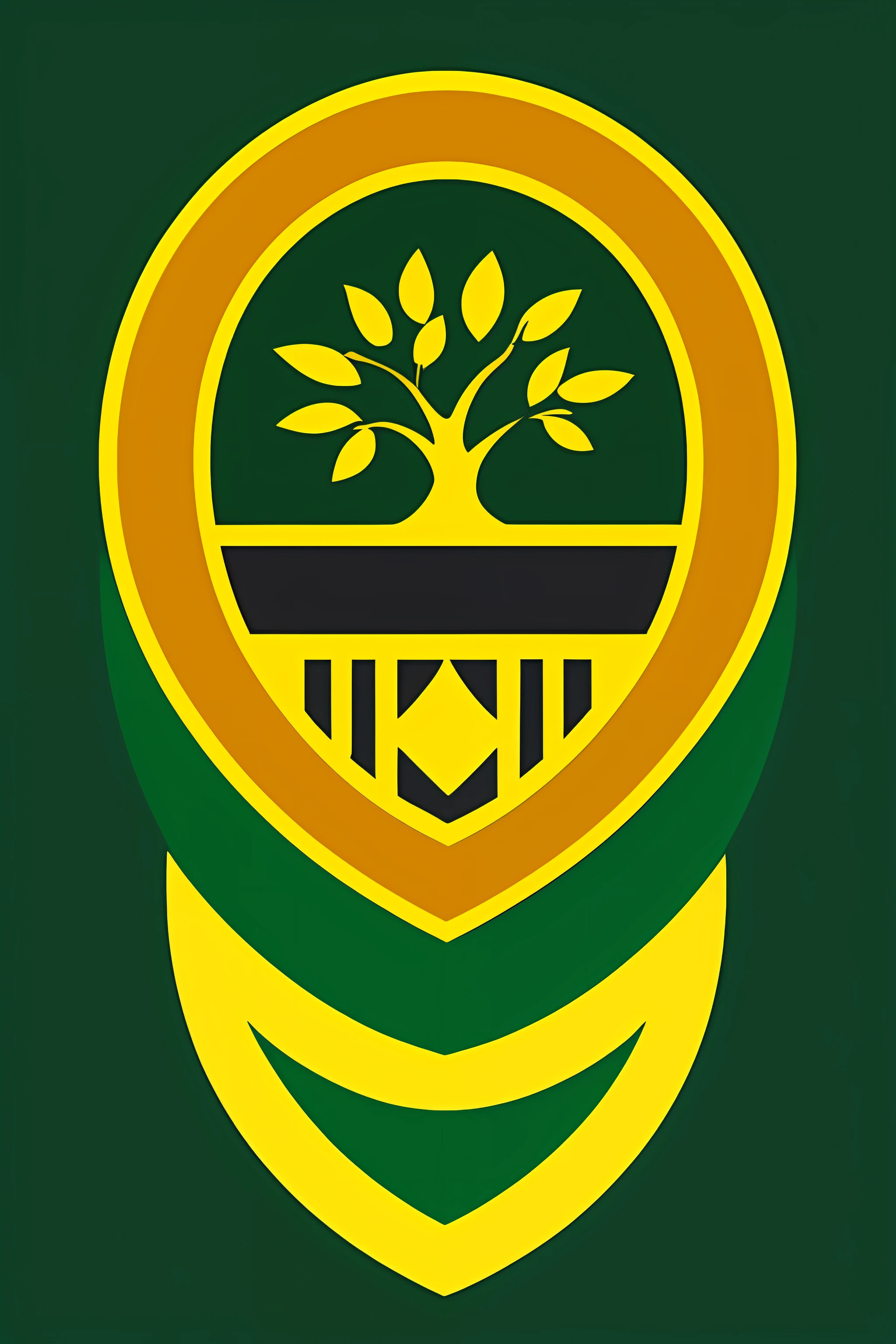 Create a shield for a football team with the following characteristics:
Team name : Amapá Atlético Clube.
Colors: Dark green and gold-yellow
Shield:
The shield can be designed to represent the culture and exuberant nature of Amapá. Here's a suggestion:
- The shield can be divided into four parts, with a horizontal line in the center. The upper part may be dark green, representing the Amazon forests that cover much of the state. The lower part can be golden-yellow, symbolizing the natural wealth and solar energy of the region.
- On the left side of the shield, a stylized drawing of a typical Amazon tree, such as the kapok, can be included, highlighting the importance of environmental preservation.
- On the right side, a drawing of a soccer ball can be included, emphasizing the passion for the sport.
- In the center of the shield, the name of the team "Amapá Atlético clube" can be placed in stylized letters.