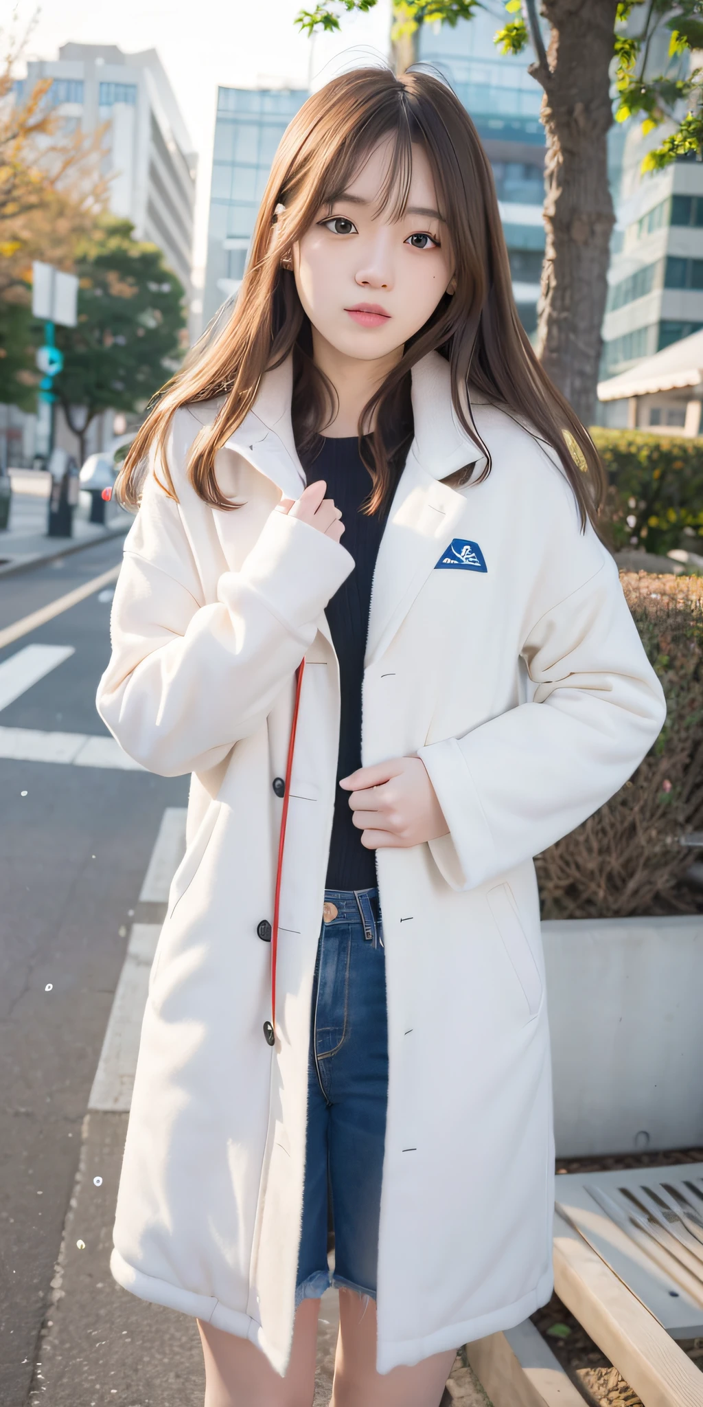mix4, 20d, Solo, long_hair, Nanase Nishino, Haruka Kaki, White coat, (8K, RAW photography, best quality, masterpiece:1.2), (Realistic, Photorealistic: 1.37), Professional Lighting, Photon Mapping, Radiosity, Physically Based Rendering