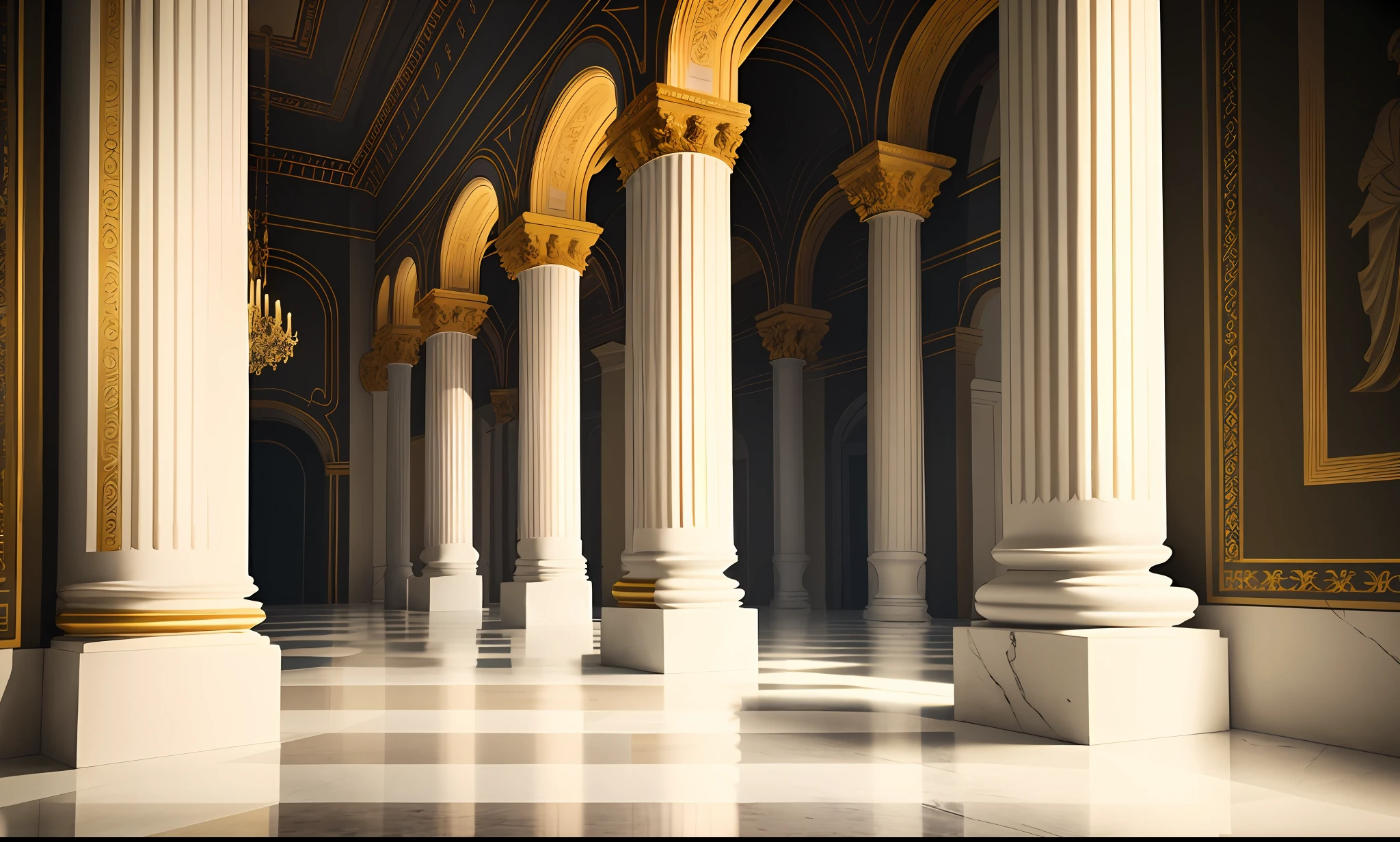 Colourful Interior of a Palace with marble floor, marble aesthetic, white marble, shiny floor, marble floors, red padded, Greek Roman Columns, royal aesthetic, Golden details, Gold ((masterpiece)), color photograph, (sharp focus:1.2), extremely detailed, intricate, dramatic lighting, moody and melancholic atmosphere, sony a7 IV film stock photograph 4 kodak portra 400 camera f1.6 lens rich colors hyper realistic lifelike texture, best quality dramatic lighting cinestill 800, deep shadow, photo, Highly detailed, wide angle lens, depth of field, bokeh, 4K, HDR, absurdres, hyperrealistic, photorealistic, 1980s.