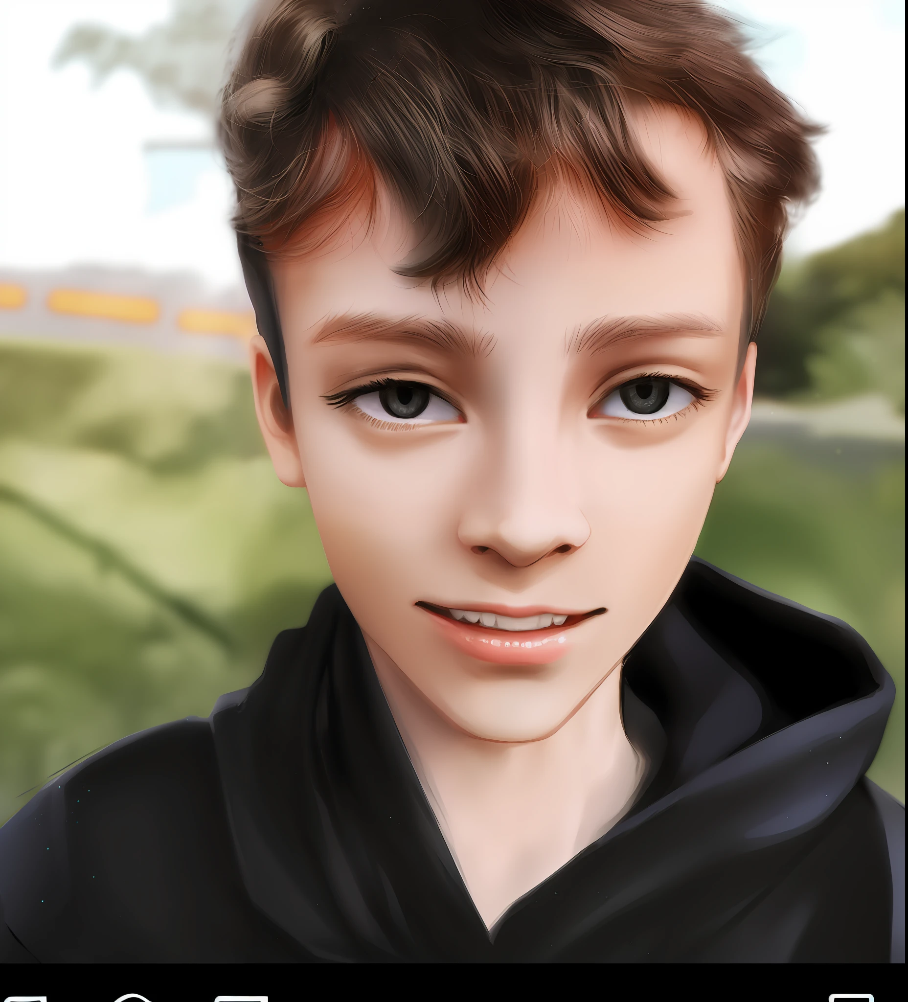 Sonic characters, There is a boy with a black hood when posing for a photo, boy with neutral face, perfect face and boy, looking directly at the camera, wide-angle portrait, large eyes with visible pupils, detailed face without blur, wide-angle portrait, looking straight at the camera, looking directly at the camera, looking directly at the camera, looking directly at the camera