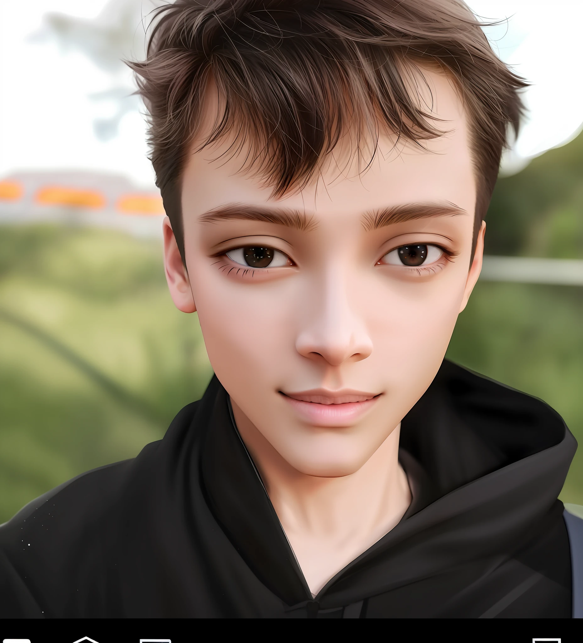 Sonic characters, There is a boy with a black hood when posing for a photo, boy with neutral face, perfect face and boy, looking directly at the camera, wide-angle portrait, large eyes with visible pupils, detailed face without blur, wide-angle portrait, looking straight at the camera, looking directly at the camera, looking directly at the camera, looking directly at the camera