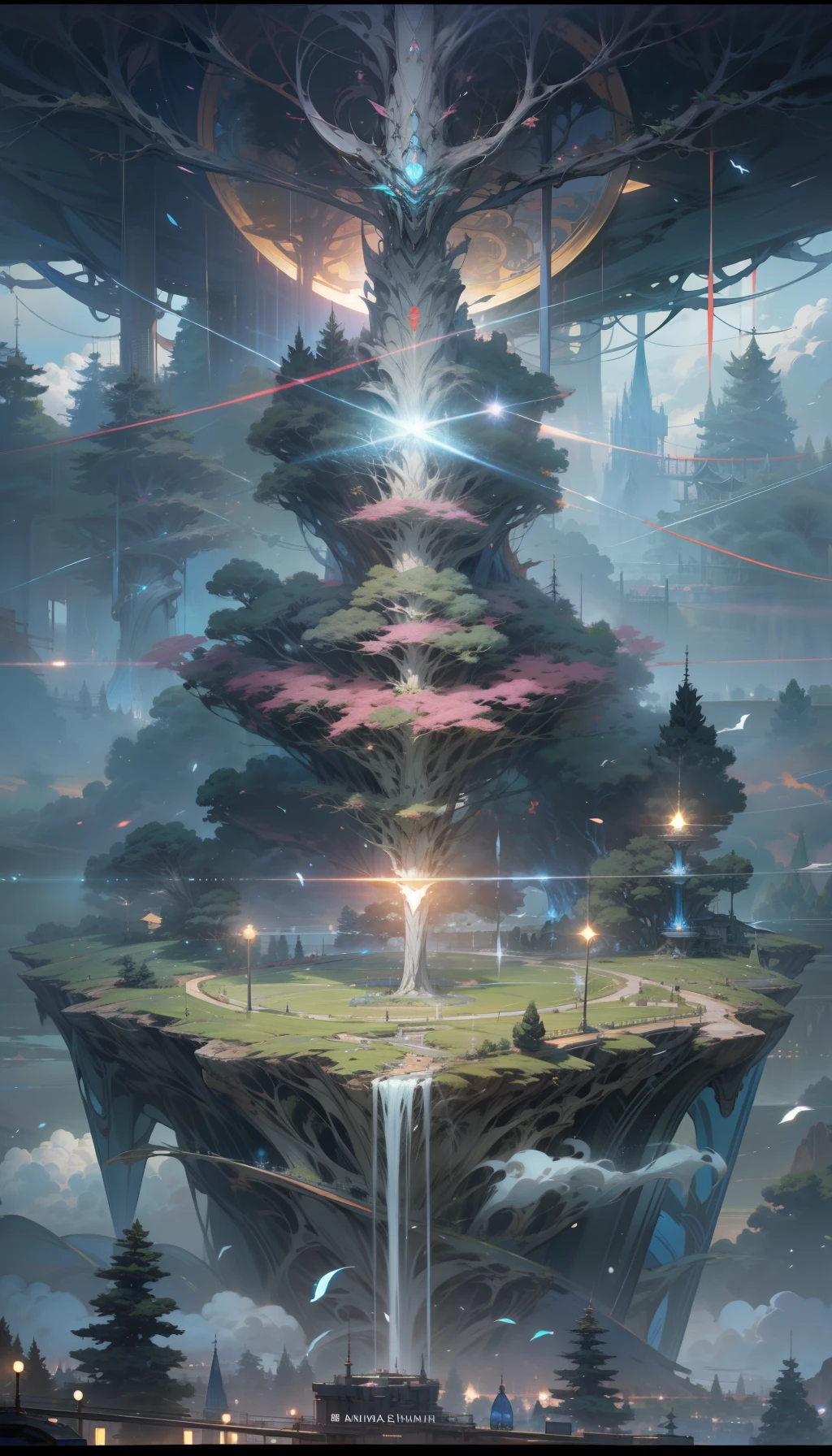 Sky, Clouds, holding_weapon, no_humans, Glow, giant_ trees , art, war_ mecha,artificial intelligence_Architecture, drones, "sky, cloud, glowing, big trees , Green house building, cybernetic _trees, tree_mech, sci-fi, cityscape, realistic, mechanical" Science Fiction, Cities, Rendered in Octane, hyper realistic, 8k, epic composition, cinematic, octane render, artstation landscape vista photography by Carr Clifton & Galen Rowell, 16K resolution, Landscape veduta photo by Dustin Lefevre & tdraw, 8k resolution, detailed landscape painting by Ivan Shishkin, DeviantArt, Flickr, rendered in Enscape, Miyazaki, Nausicaa Ghibli, Breath of The Wild,,trending in artstation, cgsociety, 8k post-processing highly detailed,Junji Murakami, Mucha Klimt, Sharandula, Hiroshi Yoshida, Tom Bagshaw, Ross Tran, Artgerm,Craig Mullins,dramatic,Junji Murakami, moody lighting rendered by octane engine,characters 8K symmetrical arstation, cape,cinematic lighting, intricate details, 8k detail post processing, hyperealistic, octane rend, Zdzisław Beksiński style, ar 2:3 Reality Reality --auto --s2