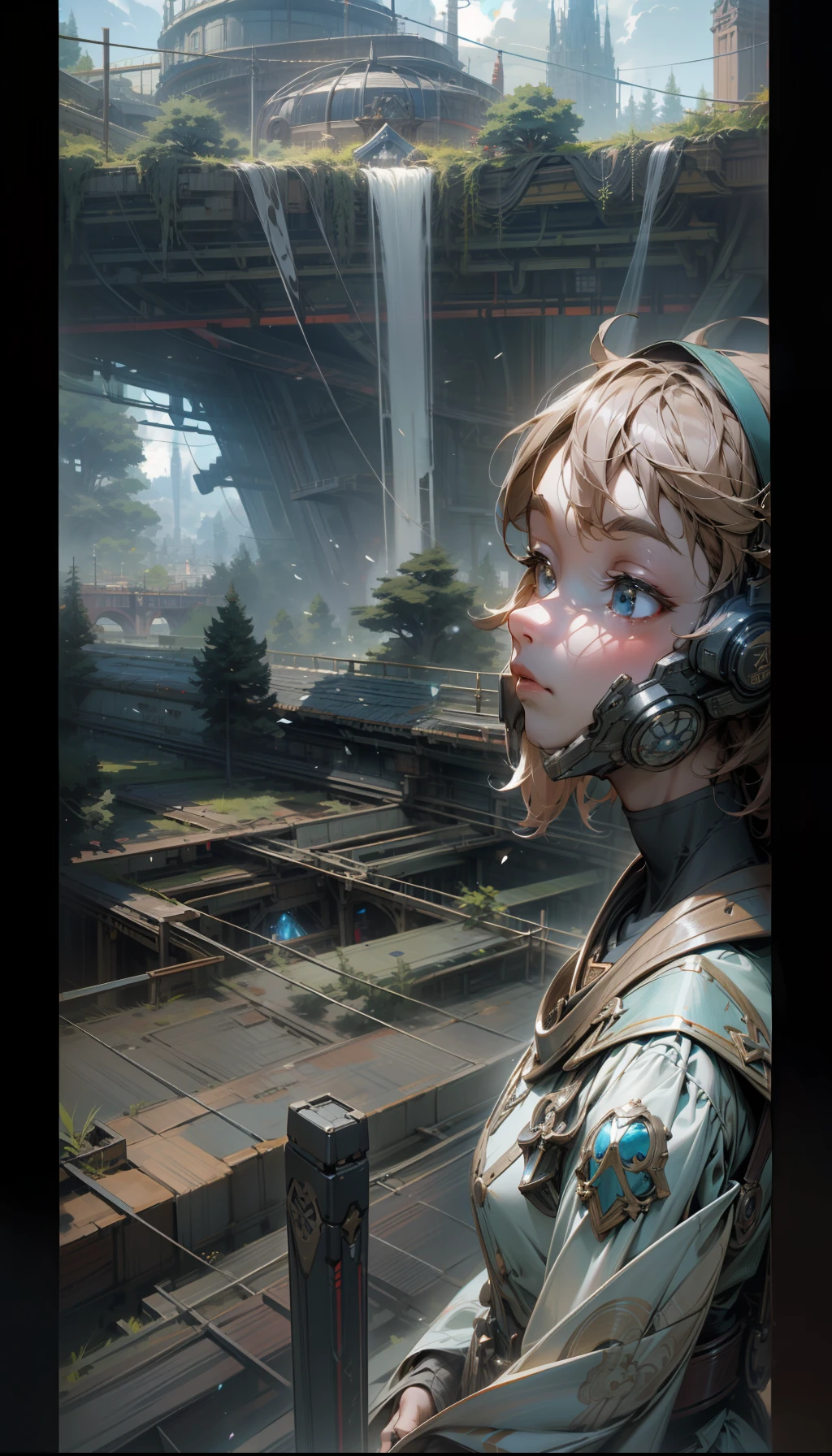 Sky, Clouds, holding_weapon, no_humans, Glow, giant_ trees , art, war_ mecha,artificial intelligence_Architecture, drones, "sky, cloud, glowing, big trees , Green house building, cybernetic _trees, tree_mech, sci-fi, cityscape, realistic, mechanical" Science Fiction, Cities, Rendered in Octane, hyper realistic, 8k, epic composition, cinematic, octane render, artstation landscape vista photography by Carr Clifton & Galen Rowell, 16K resolution, Landscape veduta photo by Dustin Lefevre & tdraw, 8k resolution, detailed landscape painting by Ivan Shishkin, DeviantArt, Flickr, rendered in Enscape, Miyazaki, Nausicaa Ghibli, Breath of The Wild,,trending in artstation, cgsociety, 8k post-processing highly detailed,Junji Murakami, Mucha Klimt, Sharandula, Hiroshi Yoshida, Tom Bagshaw, Ross Tran, Artgerm,Craig Mullins,dramatic,Junji Murakami, moody lighting rendered by octane engine,characters 8K symmetrical arstation, cape,cinematic lighting, intricate details, 8k detail post processing, hyperealistic, octane rend, Zdzisław Beksiński style, ar 2:3 Reality Reality --auto --s2