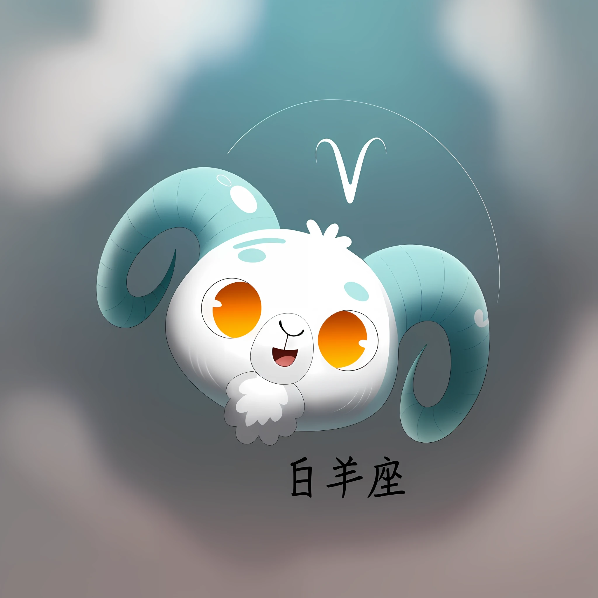 There is a cartoon animal with a big horn and a big nose, cute characters, cute monster character design, happy, cute creatures, cute illustrations, mascot illustrations, 2447, sticker illustrations, aries, Japanese mascots, delicious, Zhongyuan festival, zodiac sign shaw, a goat, cute cartoon characters, cute little creatures