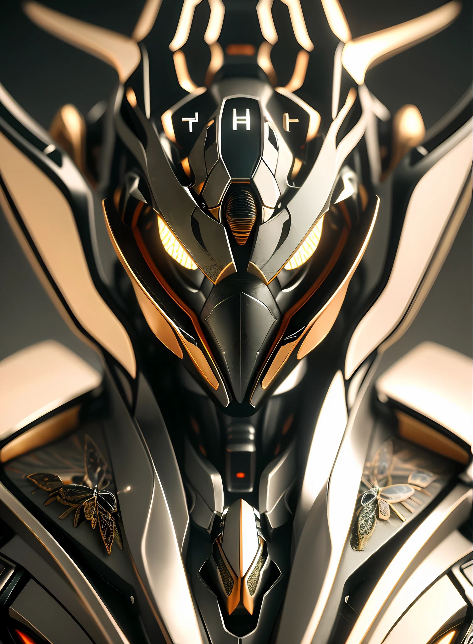 Insect mechanical head, mechanical body structure, photo realism, hyper detail, natural light, light background, photo, studio lighting movie shooting + dynamic composition, incredible detail, sharpening, detail + intricate details + professional lighting, cinematic lighting + 35mm + anamorphic + lightroom + photography + bokeh + lens flare + film grain