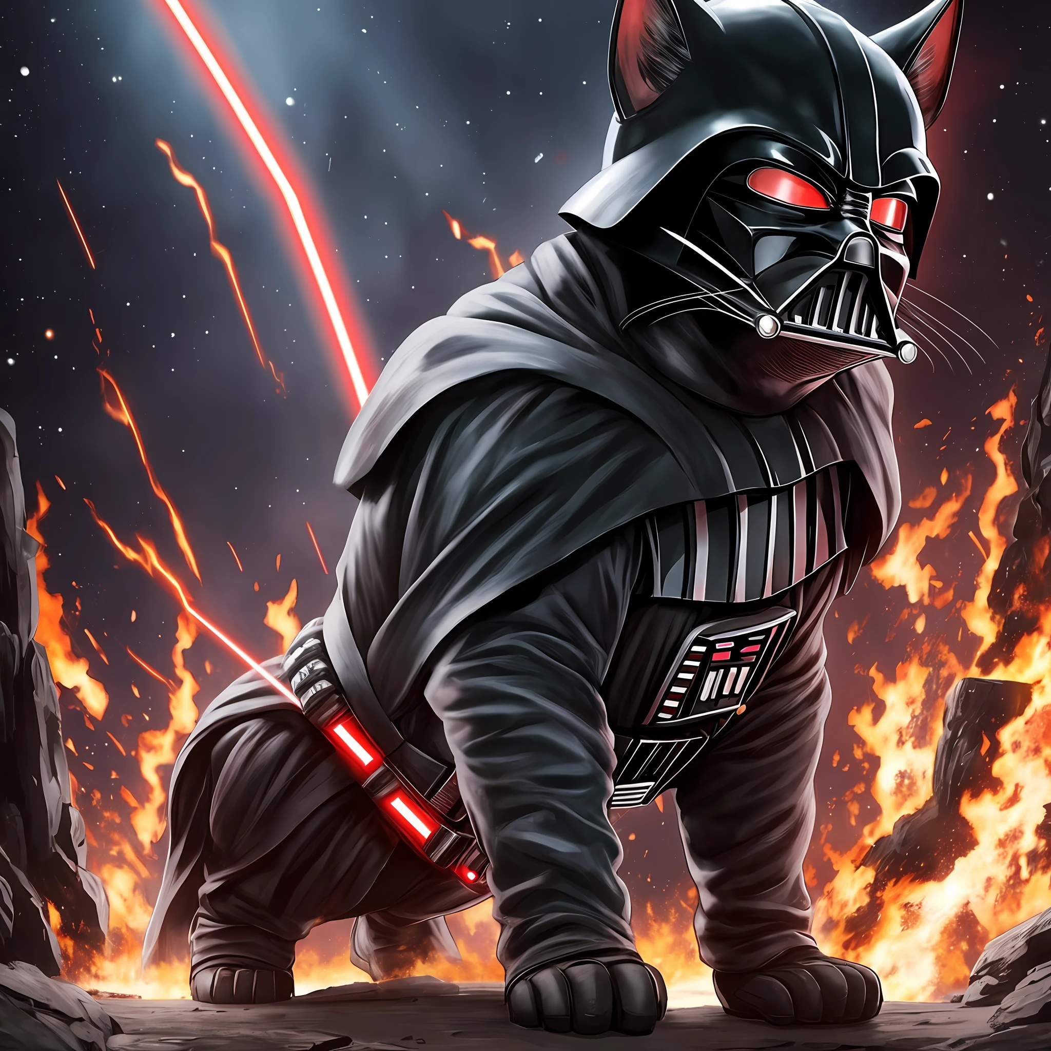 a back cat as darth vader stars wars --auto --s2