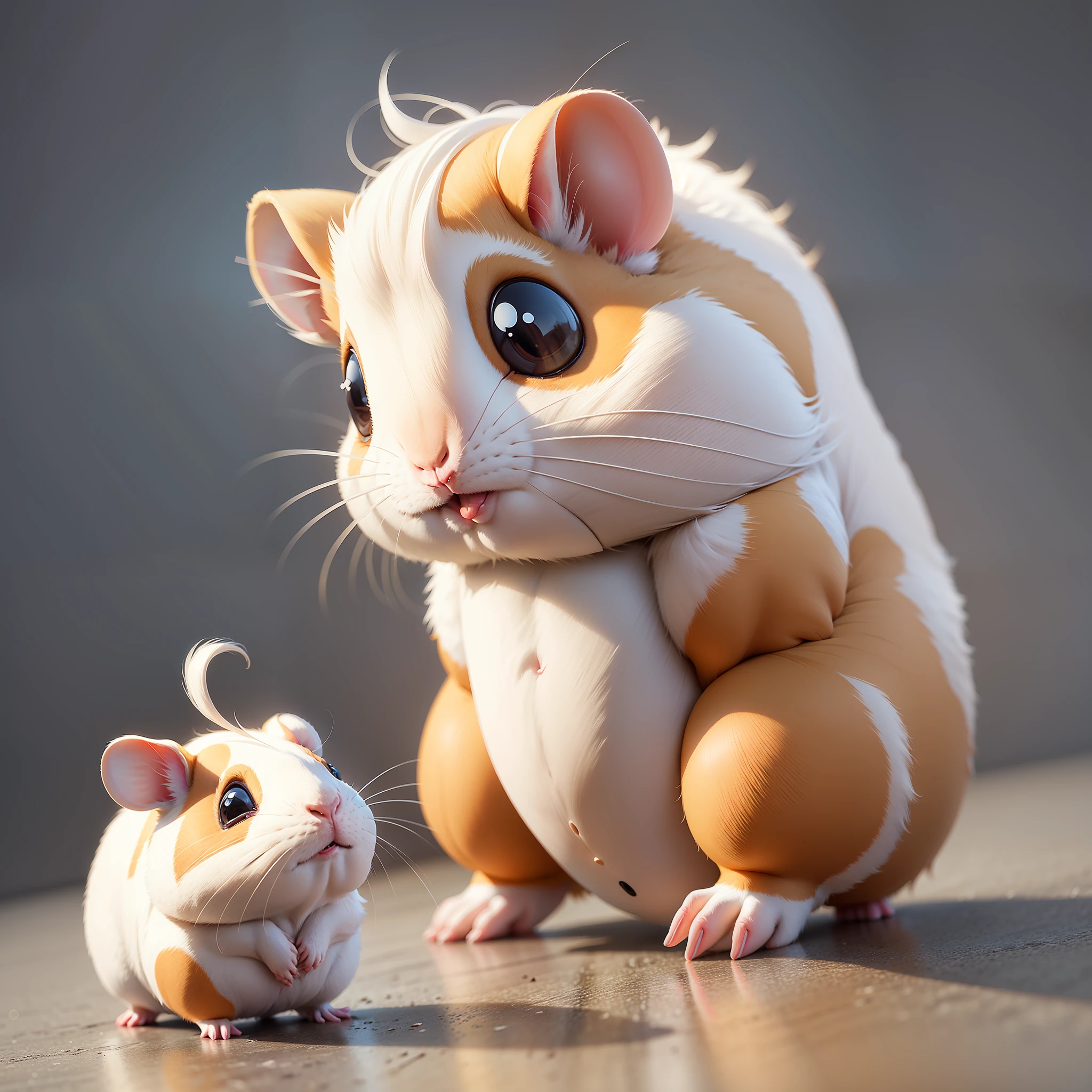 3D cartoon guinea pig, cute shape, fine hair white, cartoon mouse, full body furry, furry toy, full body rendering --auto --s2