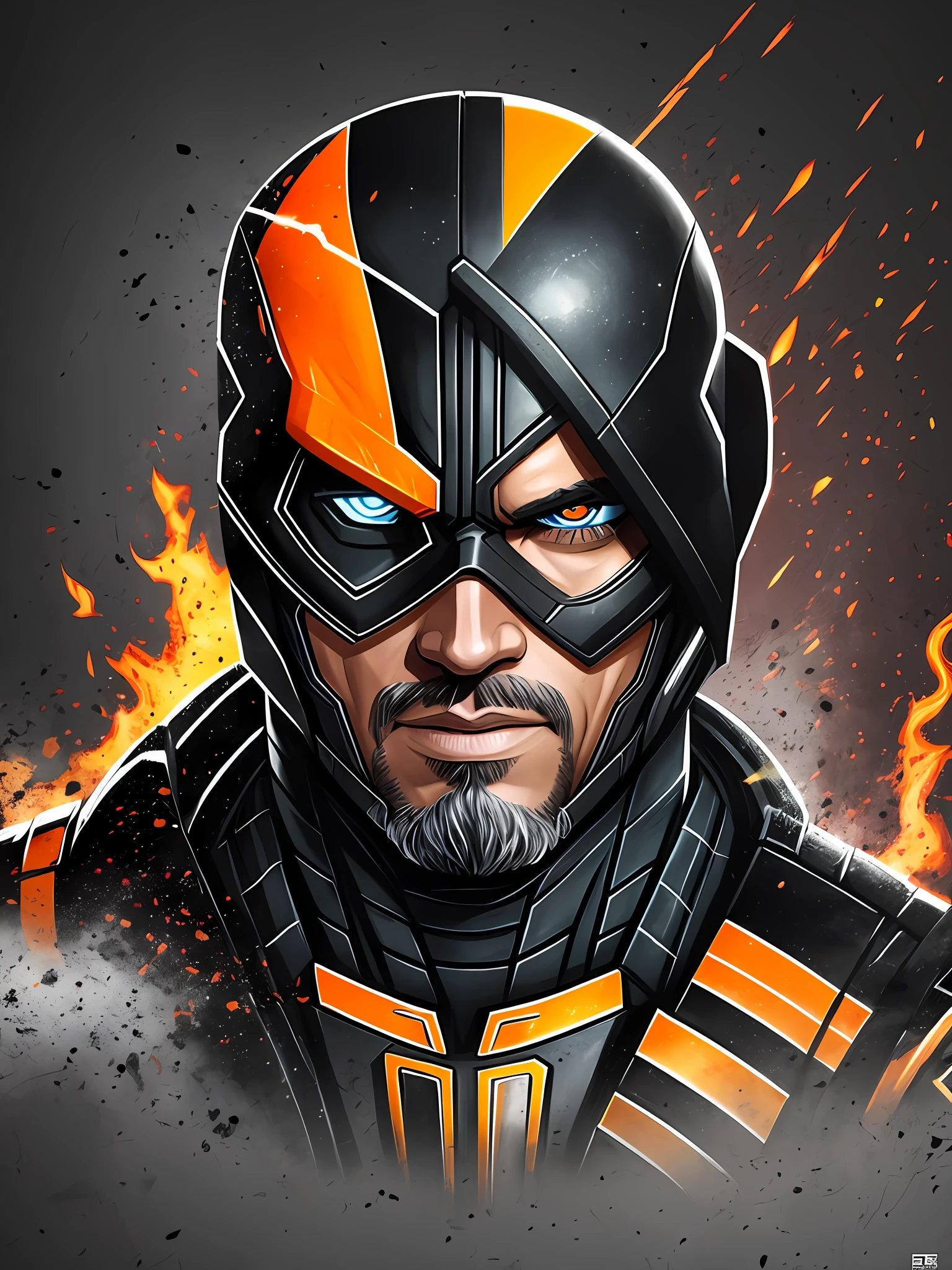 deathstroke , portrait , background black --auto --s2