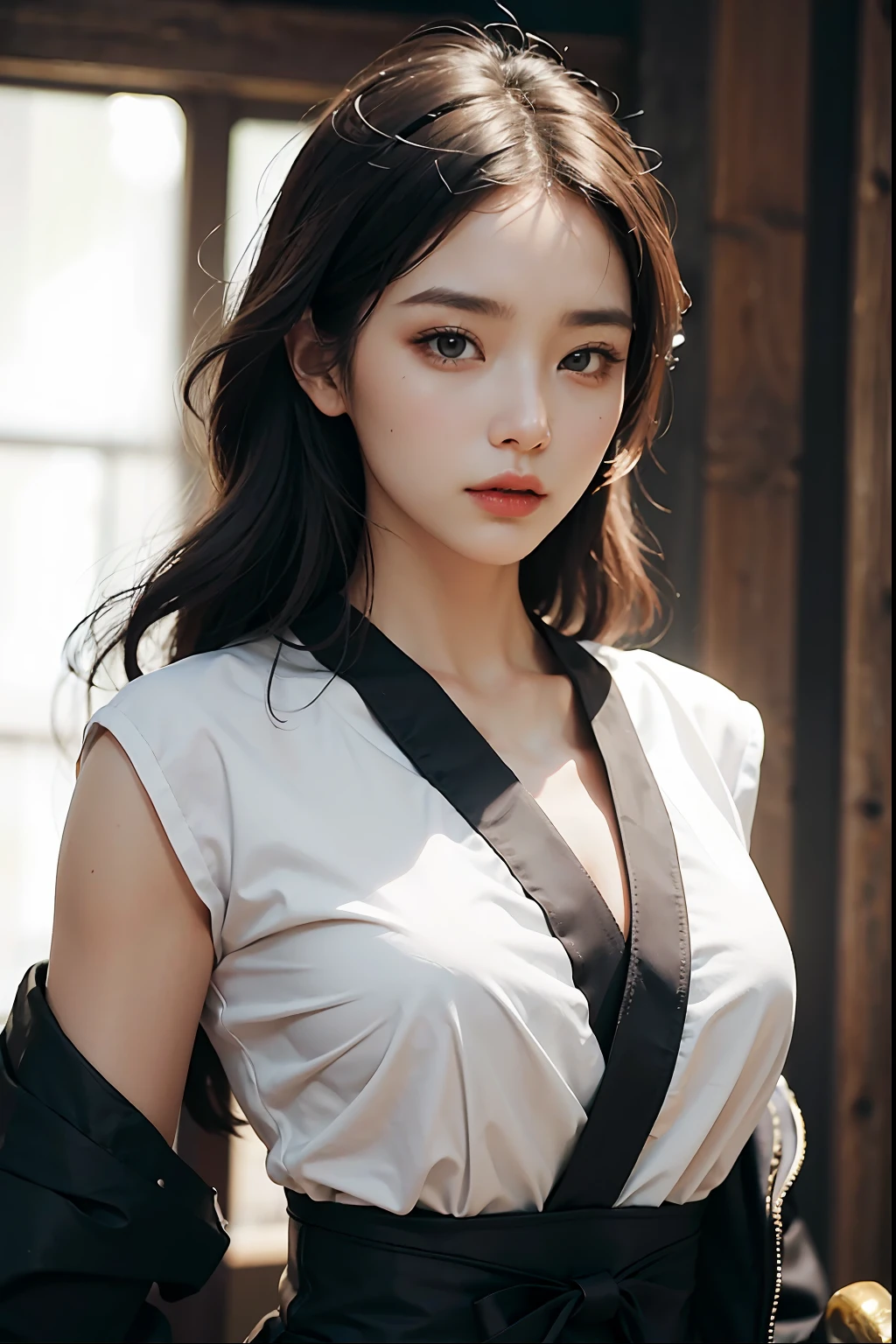 ((super fine illustration, 8k, Masterpiece :1.2, Sharp focus :1.2, depth of field:1.2)), A woman who uses martial arts, she is beautiful and strong, stronger and stronger than anyone else, and she loves to be seen by everyone, it feels so good to be seen, so she always wears bold clothes, beautiful skin, face and body. captivates everyone