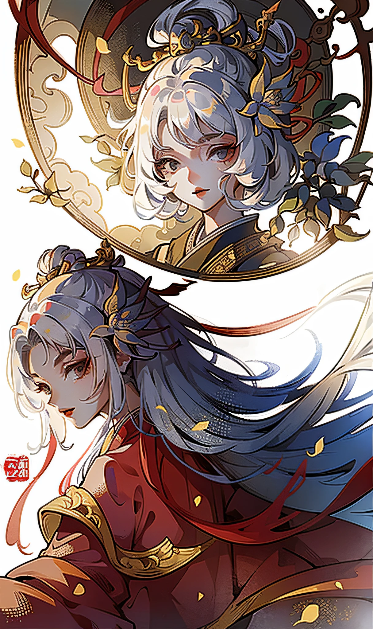 A girl, ancient Chinese costume, whole body, sunshine, clear face, clean white background, masterpiece, super detail, epic composition, ultra HD, high quality, extremely detailed, official art, uniform 8k wallpaper, super detail, 32k -- v 6