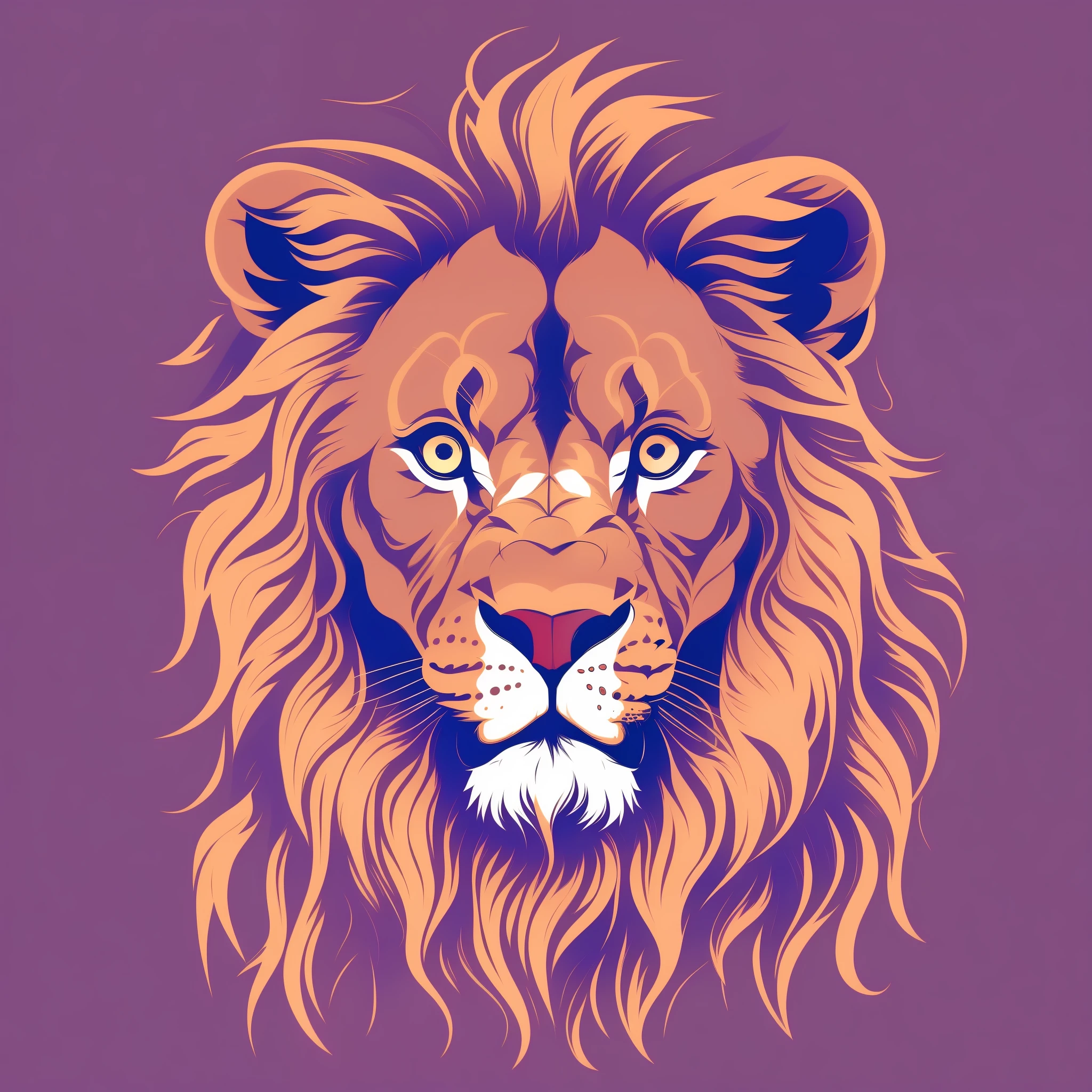 lion, cartoonish, t-shirt design, design, white background