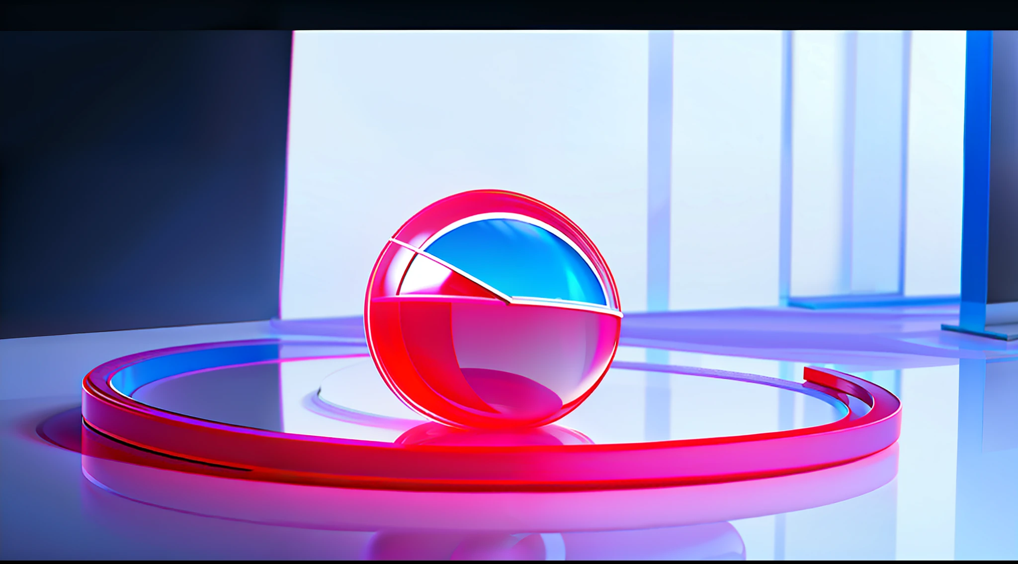 best quality, many details,4k,blender,octane render,C4D,transparent glass texture,DDicon,blue|red, frosted glass, transparent technology sense, industrial design,white background,studio lighting, sunshine,flat, minimal,quasi-object,axisymmetric,matrix, cylinder,red sphere,
