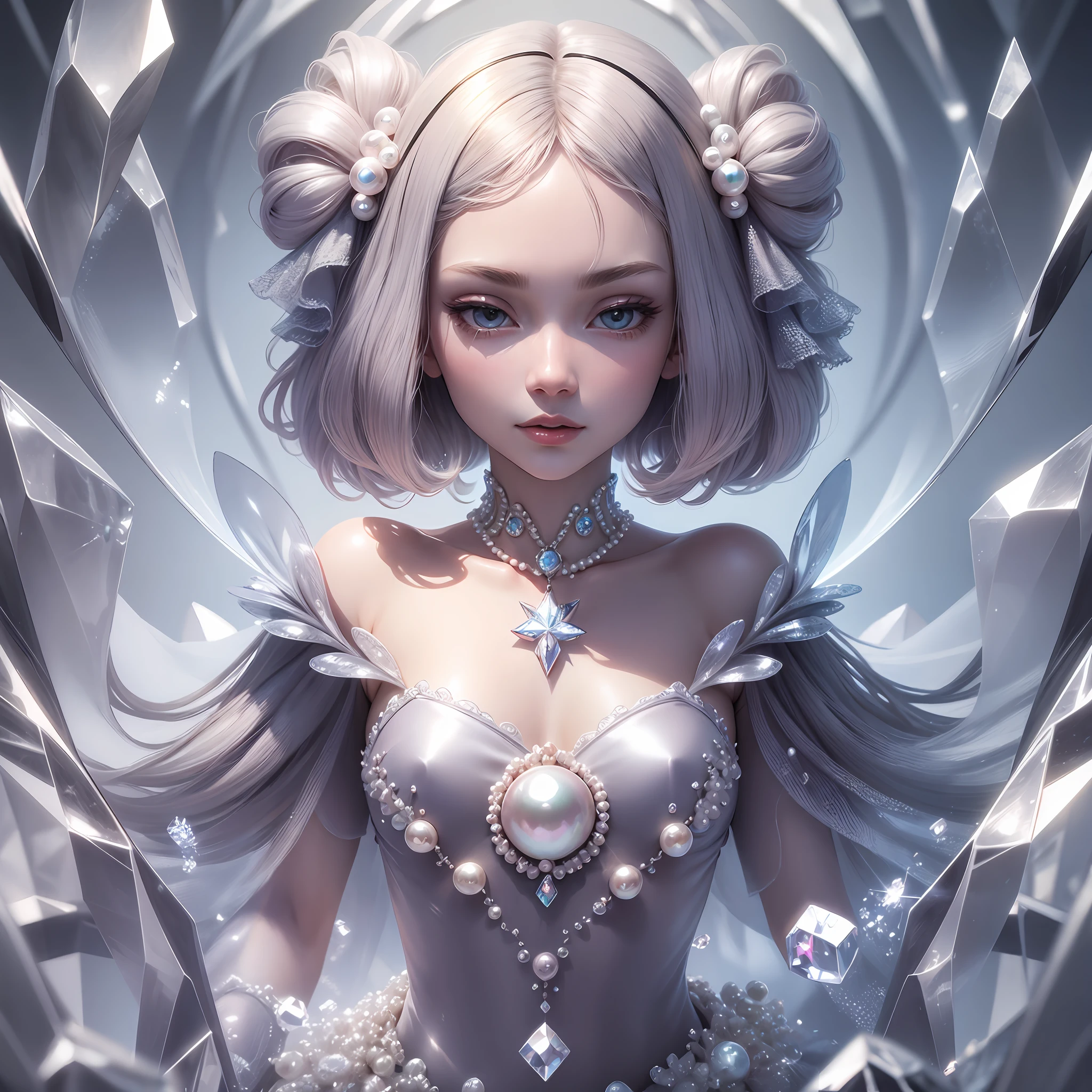 Pearl, crystal clear, real texture, no background, single, 4k