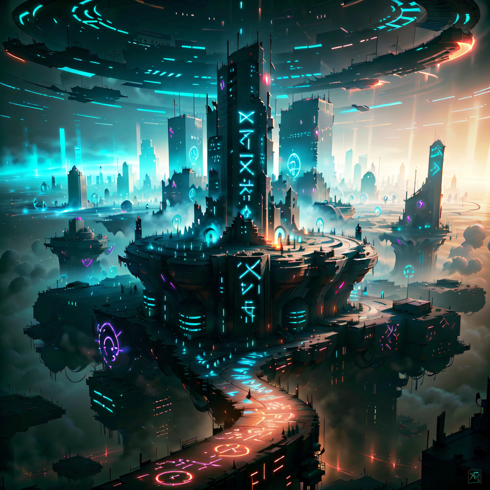 GlowingRunesAIV2_paleblue megacity