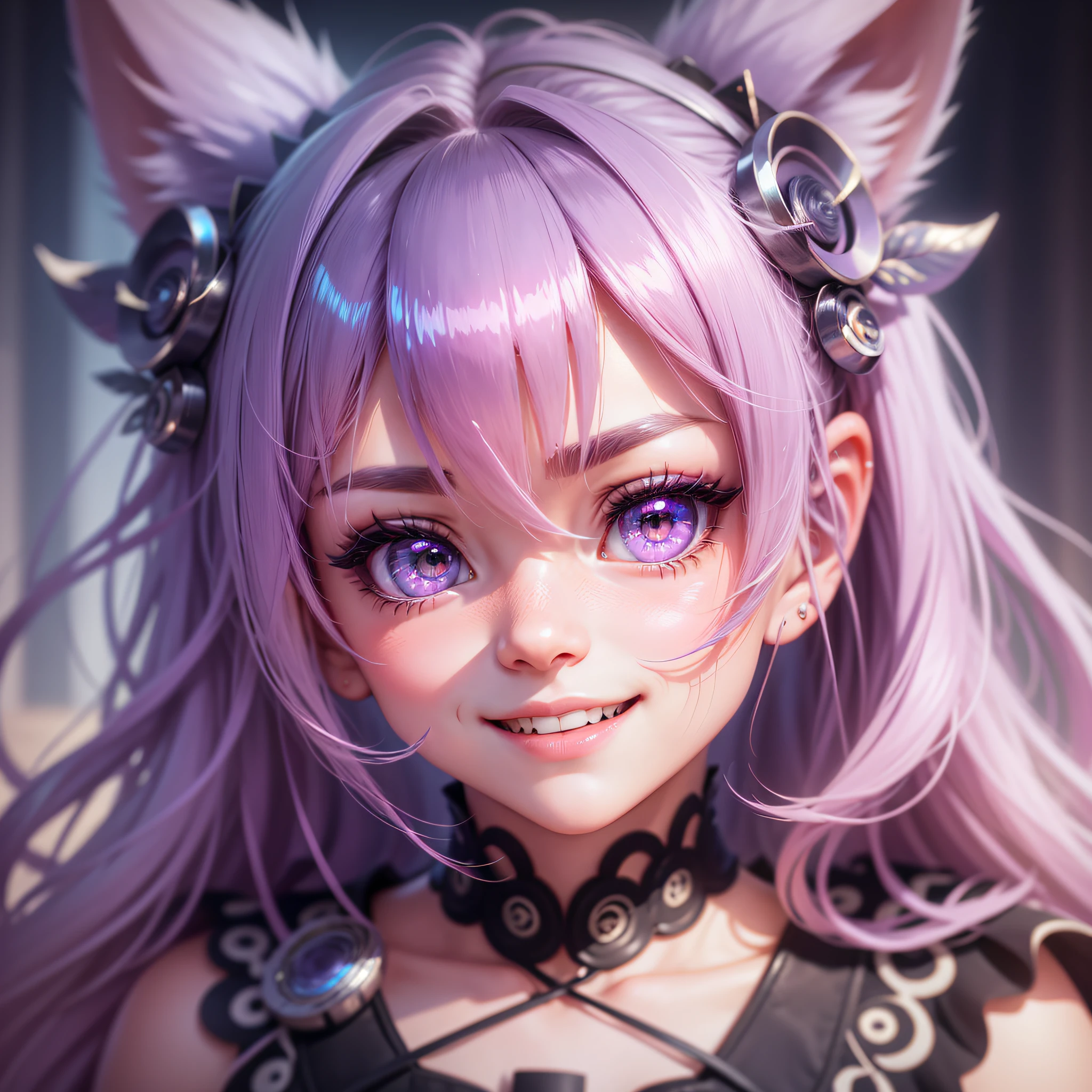 hair bobbles, wince, longeyelashes, solid circle eyes, fake animal ears, light smile, ear blush, fang, rolling eyes, drop shadow, anaglyph, stereogram, tachi-e, pov, atmospheric perspective, Surrealism, 8k, ccurate, best quality --auto --s2