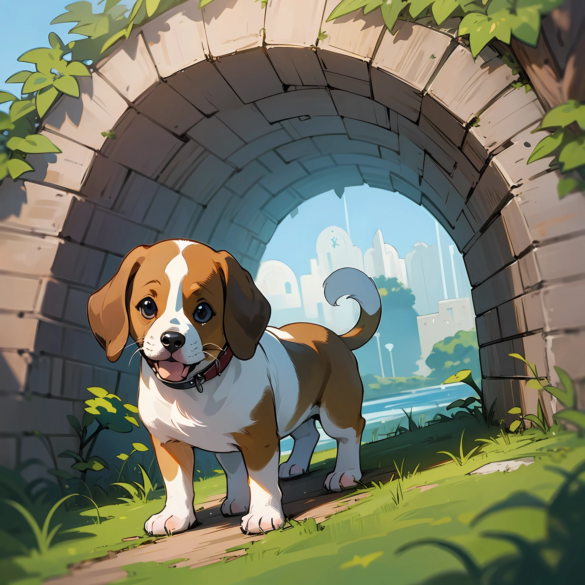 Puppy beagle dog exploring a magical kingdom --auto --s2