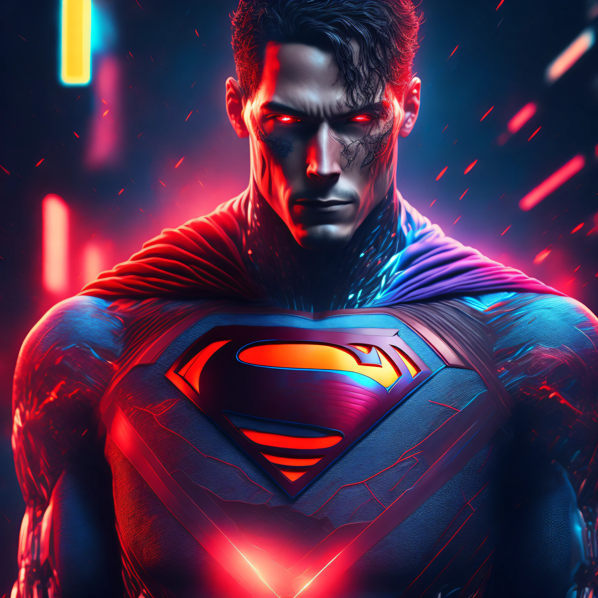 Cyborg Superman (DC), cyberpunk, 8K