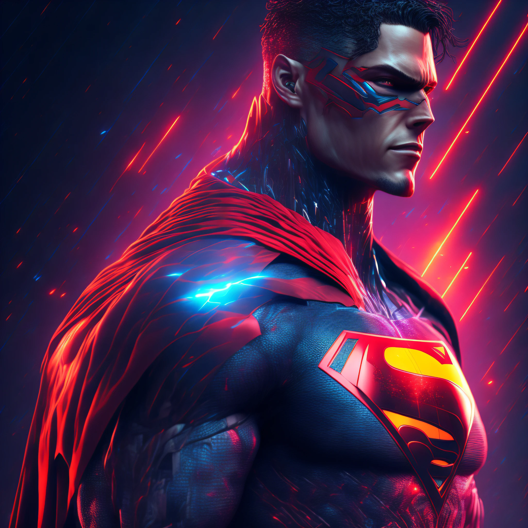 Cyborg Superman (DC), cyberpunk, 8K