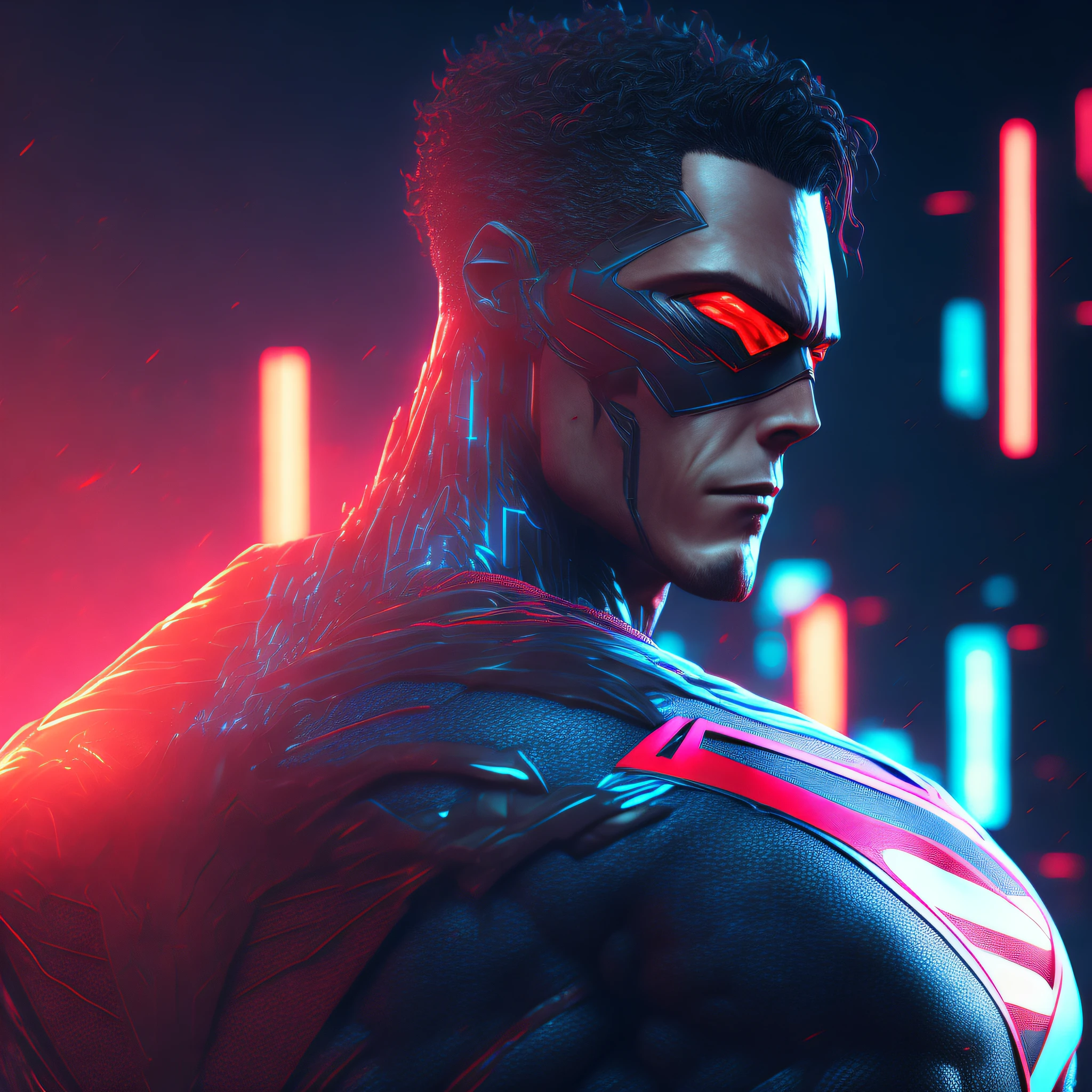 Cyborg Superman (DC), cyberpunk, 8K