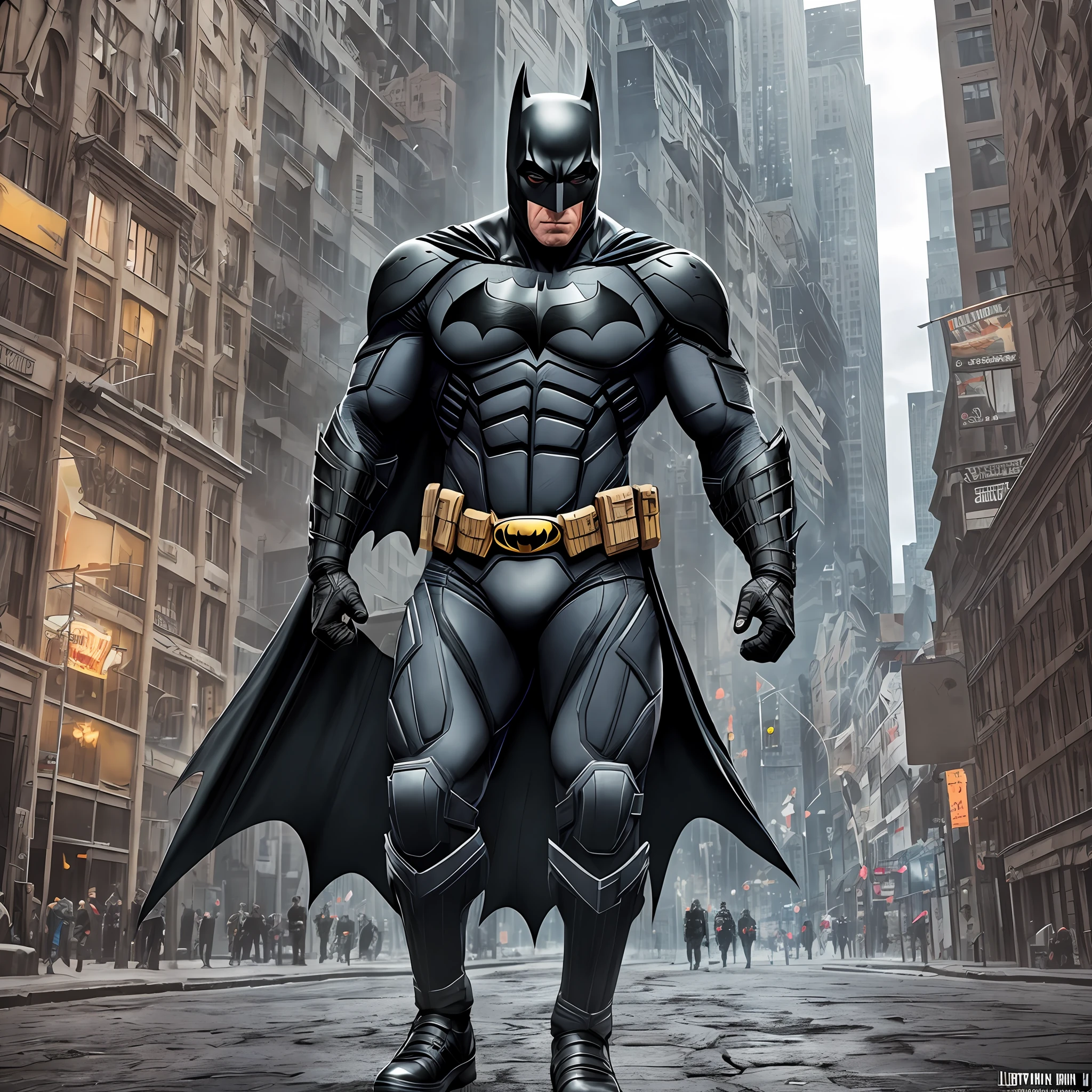 Batman 8k, war scenario in a city, full body, detailed, uhd, severe low lighting, high quality, sharp focus, fujifilm XT3 --auto --s2
