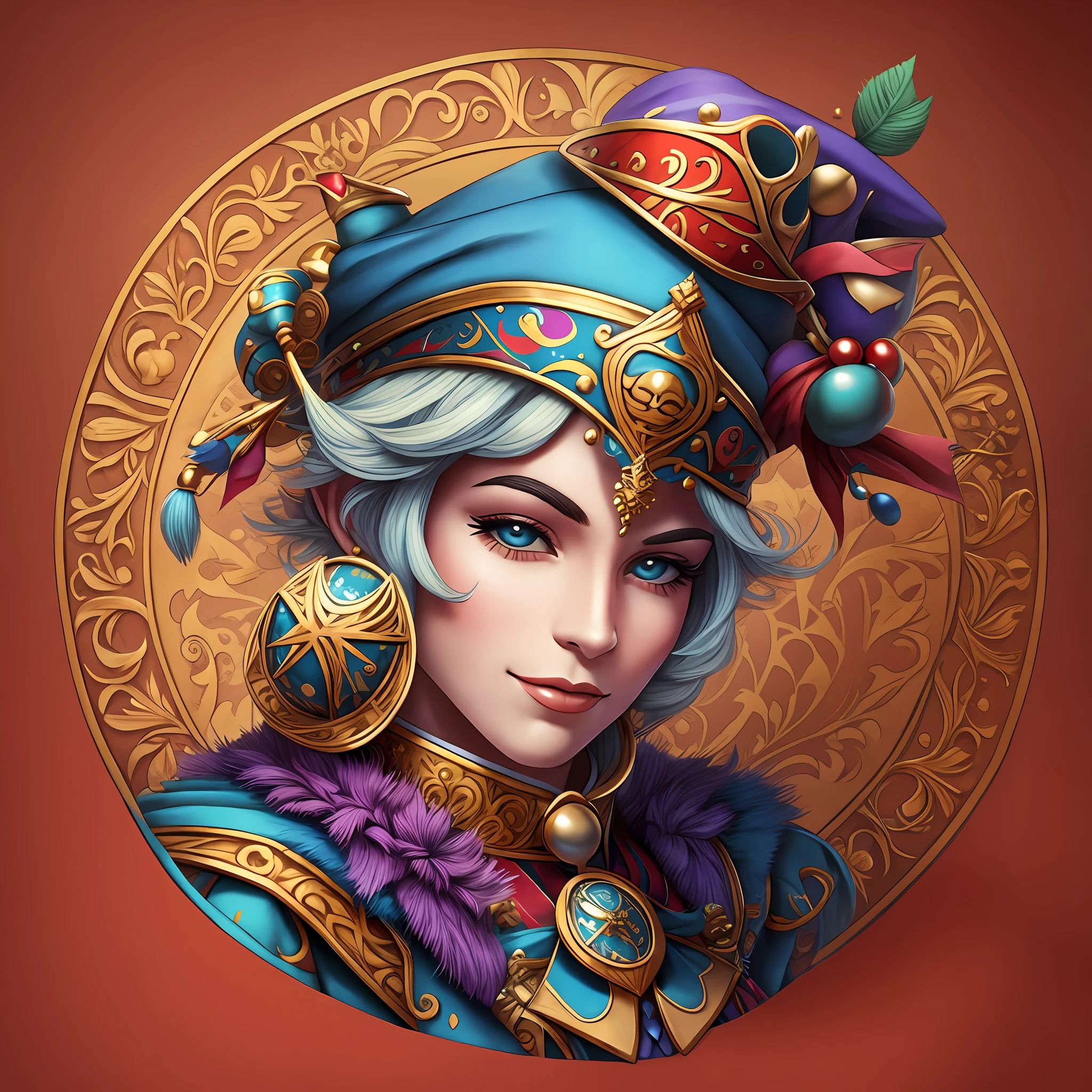 Create a court jester hat for logo --auto --s2