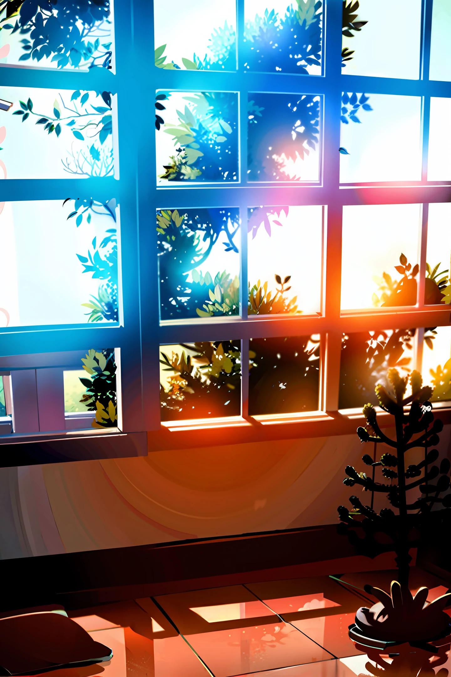 Classrooms, clean windows, big trees, midsummer