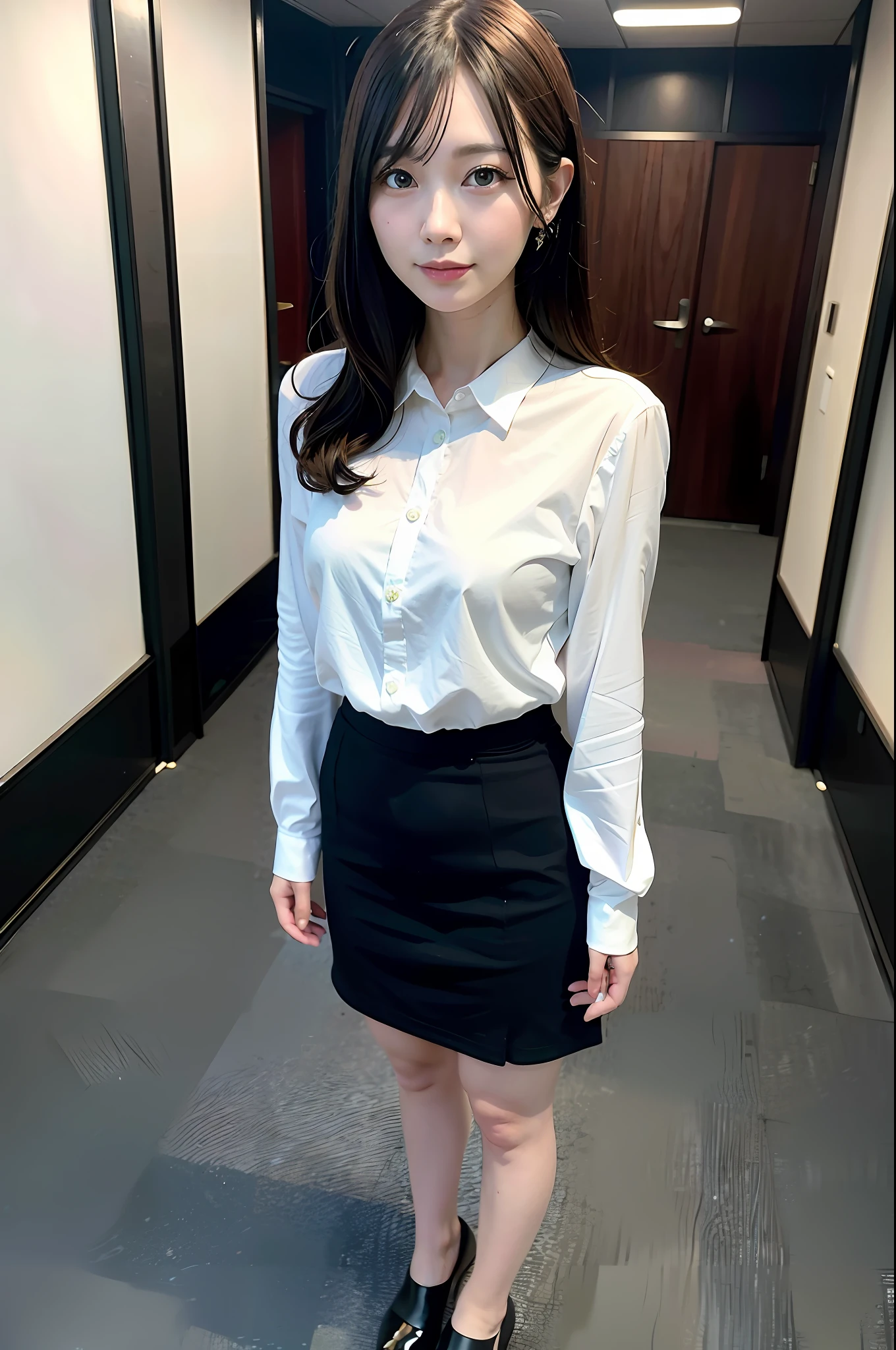 Twosome, ulzzang-6500-v1.1, (Raw Photos:1.2), (Photorealistic:1.4), Beautiful Detailed Girl, Very Detailed Eyes and Face, Beautiful Detailed Eyes,mix4、20D, Solo, short_hair, office_lady, Standing Figure, Sexy, Suit, Taking Off Office Uniform, Skirt, High Heels, look_at_ viewer, (8K, RAW photo, highest quality, masterpiece: 1.2), (realistic, photorealistic: 1.37), professional lighting, photon mapping, radiosity, physically based rendering, blurred, blurry background, depth "of field", full body, full body, full body look, beautiful legs, black pantyhose, full body, full body,