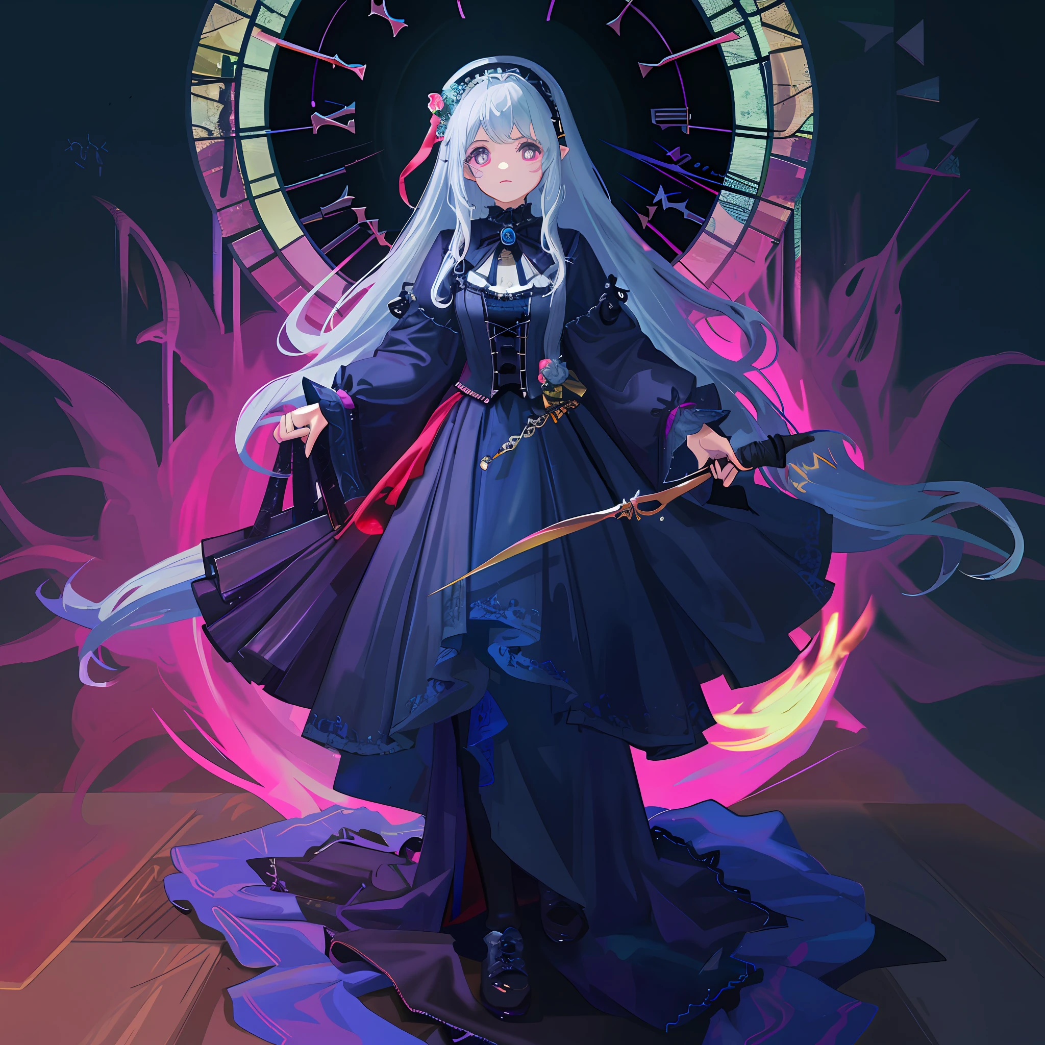 (extremely detailed 8k wallpaper),a medium shot photo of a fearful necromancer, Intricate, High Detail, cute, kawaii