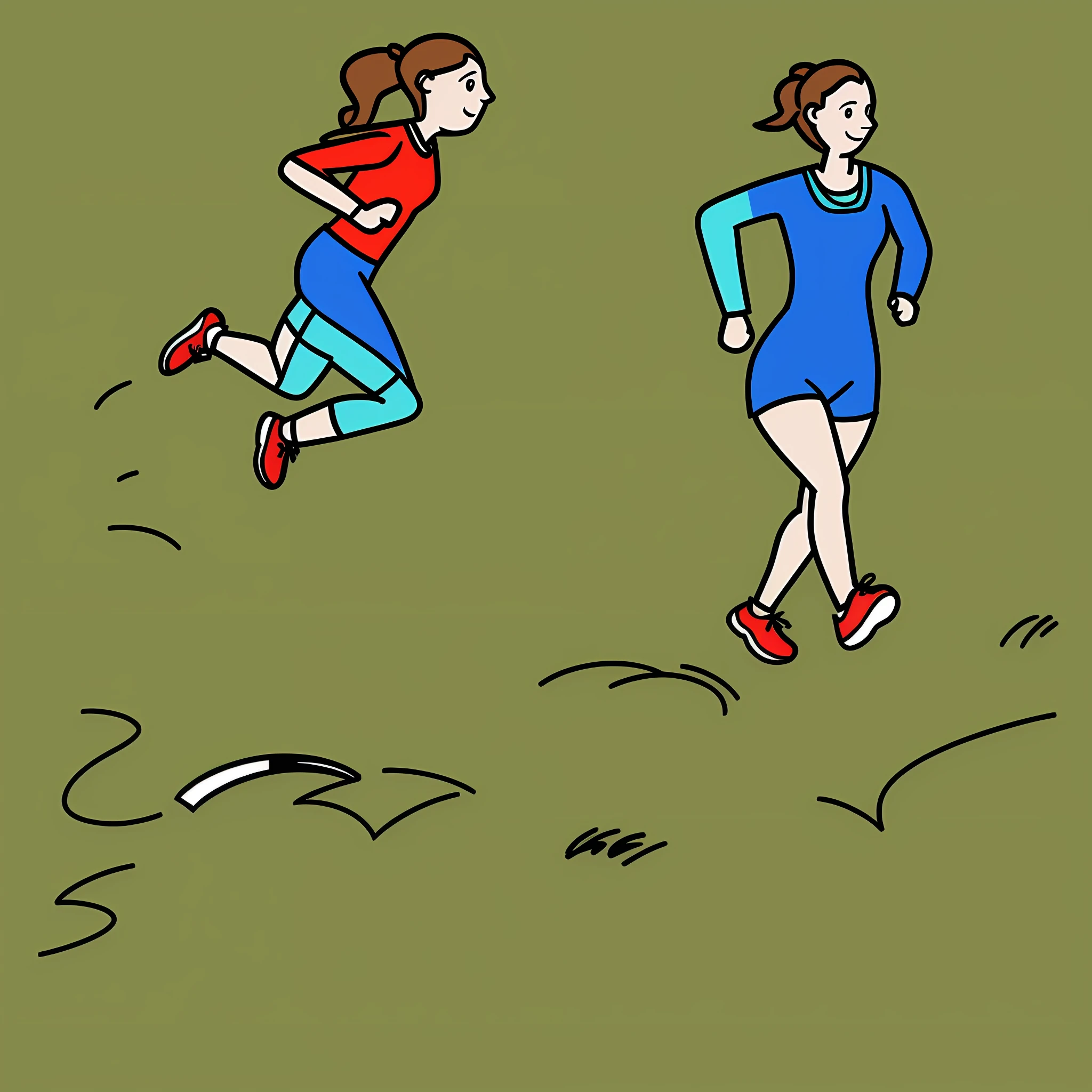 An Arsaac illustration of a woman running.