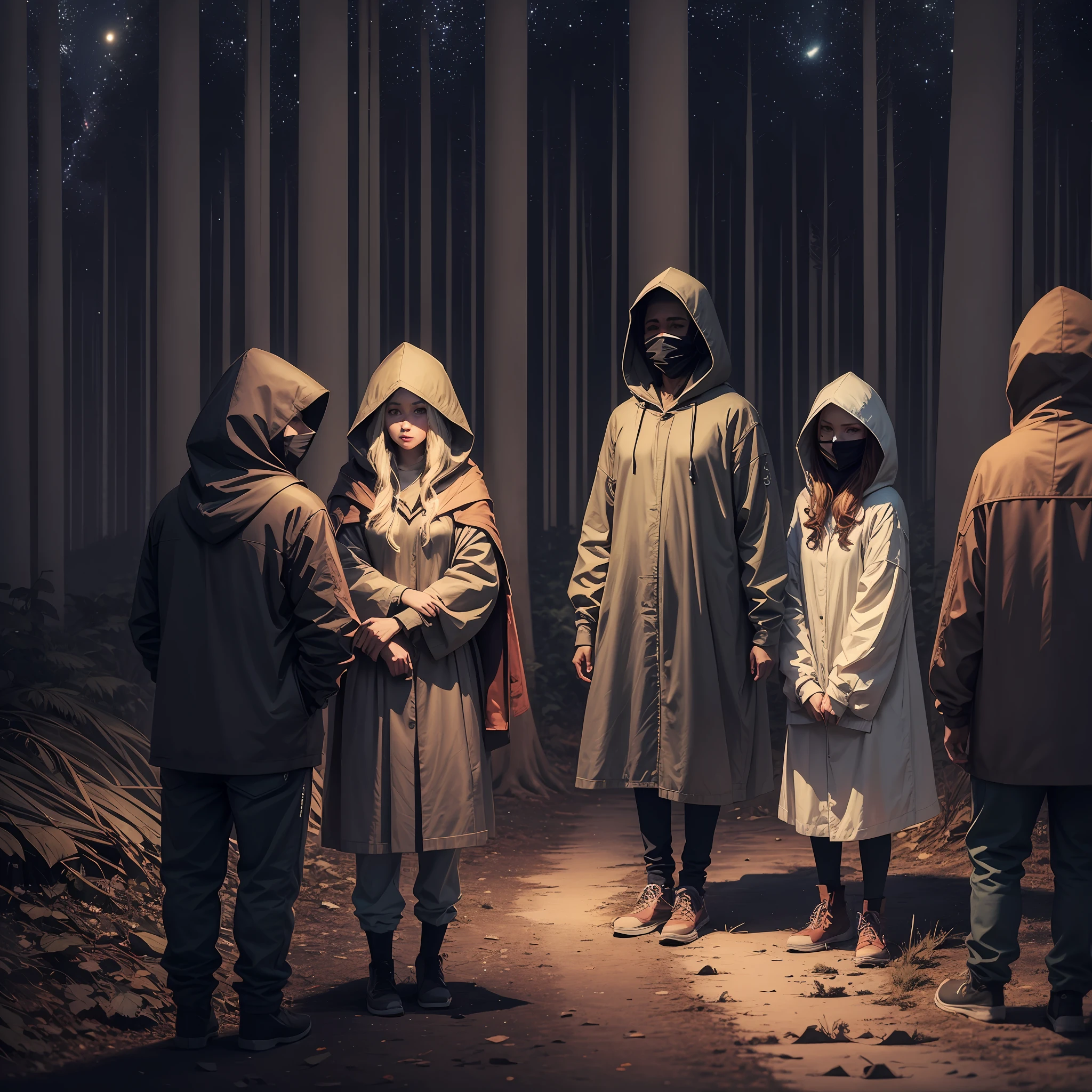 People in hoods and above all attending secret meetings in the forest at night, --auto --s2
