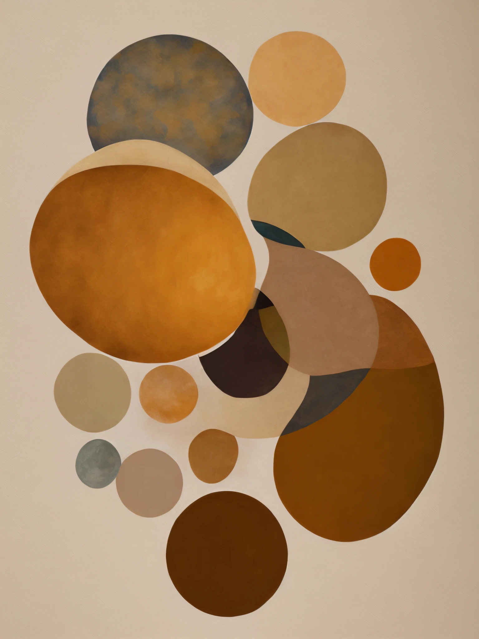 painting of organic shapes, earthy color palette