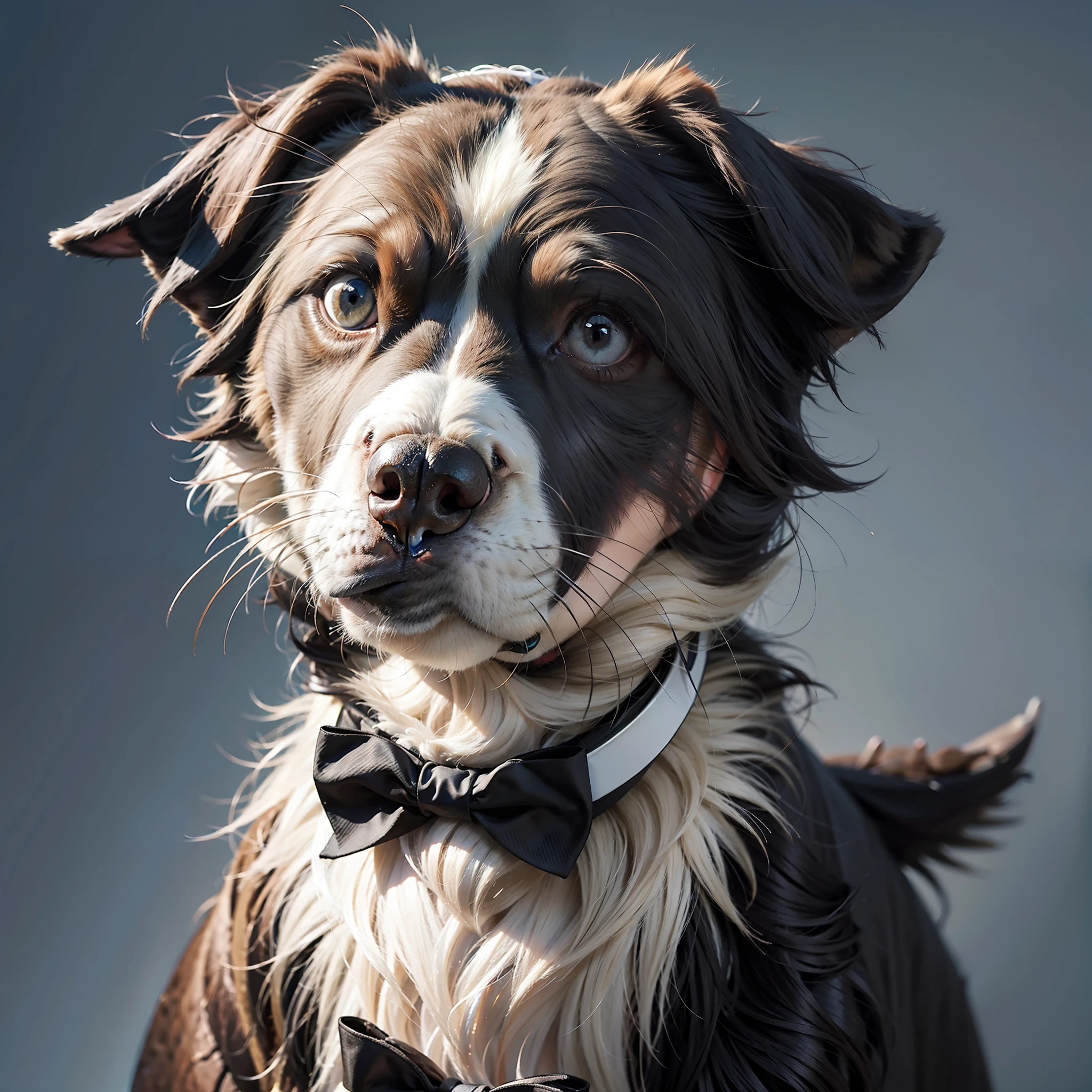 a dog in a tuxedo, realistic, 8k, hd, ultra hd,