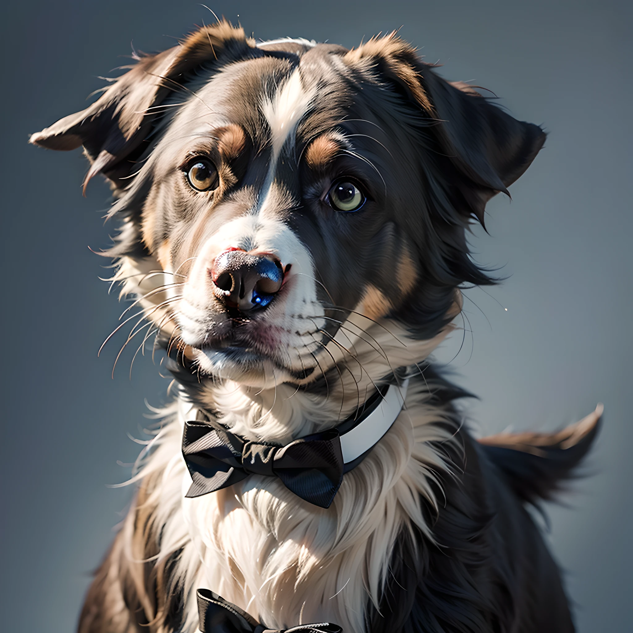a dog in a tuxedo, realistic, 8k, hd, ultra hd,