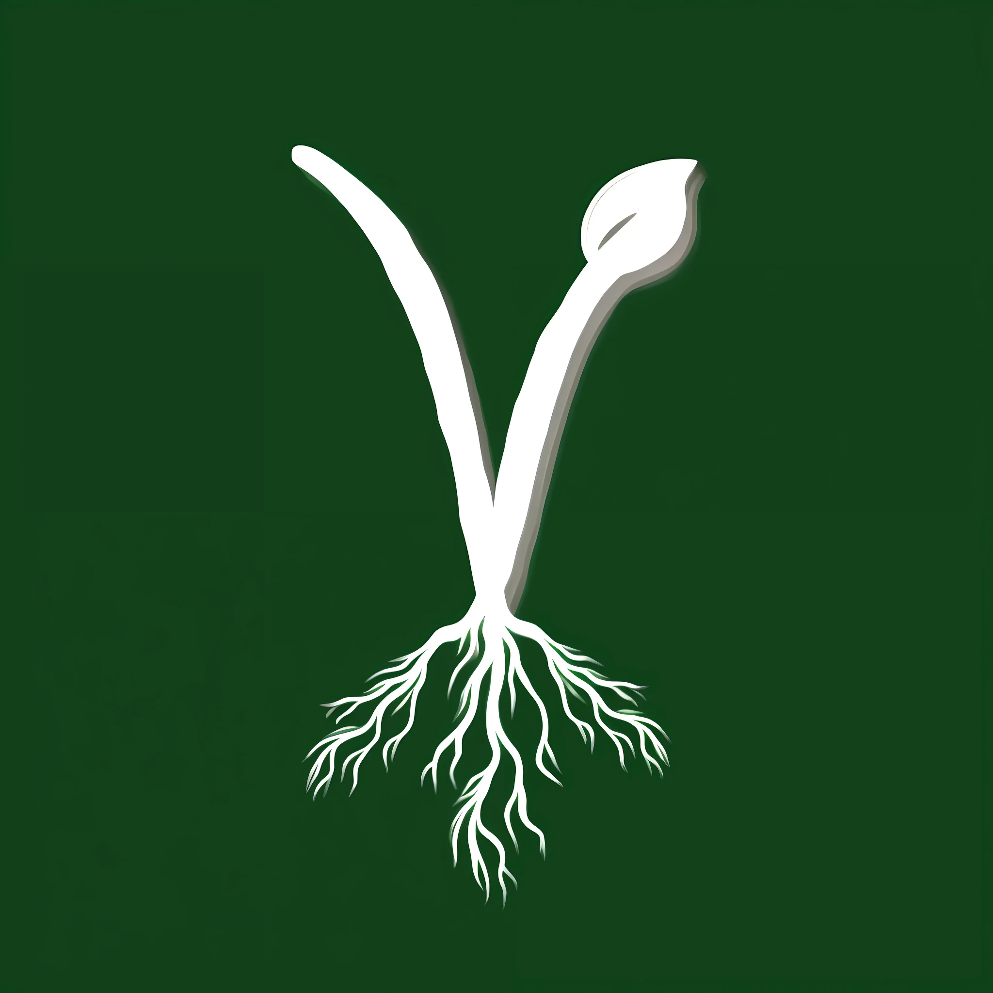 a close up of a white letter y with a tree root, plant roots, root system, vectorized, v tuber, verdant, logo without text, vinesauce, bottom viev, vert coherent, roots, vred, root, vectorised, veins, yggdrasil, venus planet symbol, viridescent, vectorized logo style, ventail