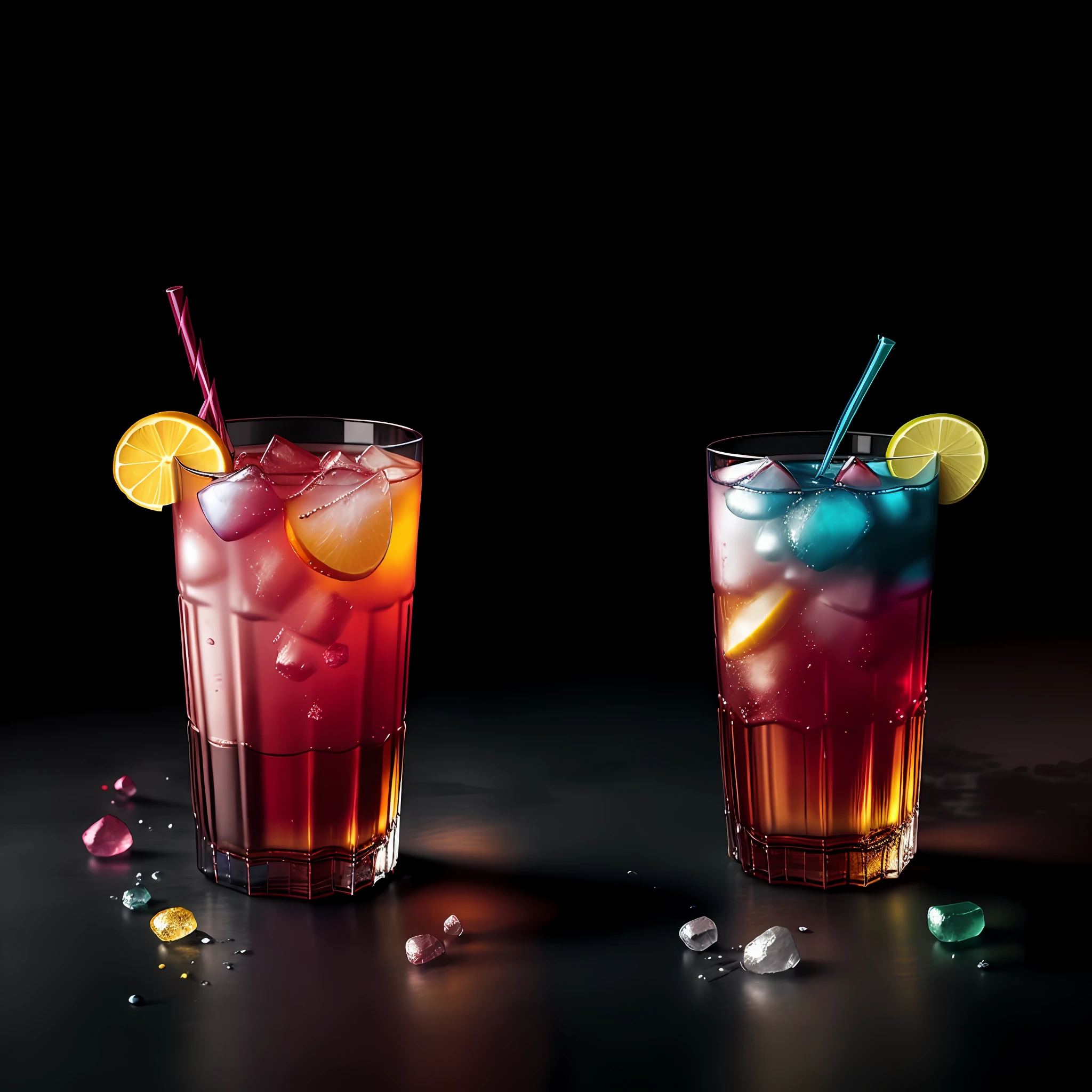 A drink, colorful,
yang08k, photography, beautiful, black background,
masterpieces, top quality, best quality, official art, beautiful and aesthetic, realistic,