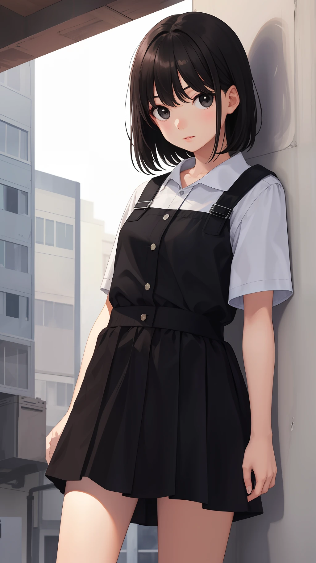 1girl, photoreal, black eyes, black hair