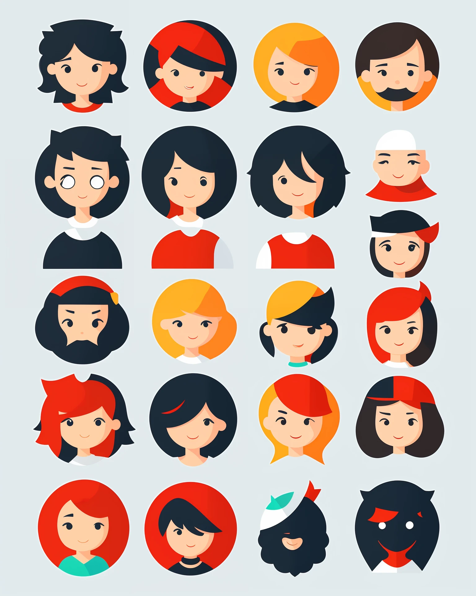 Flat character, vector, simple art