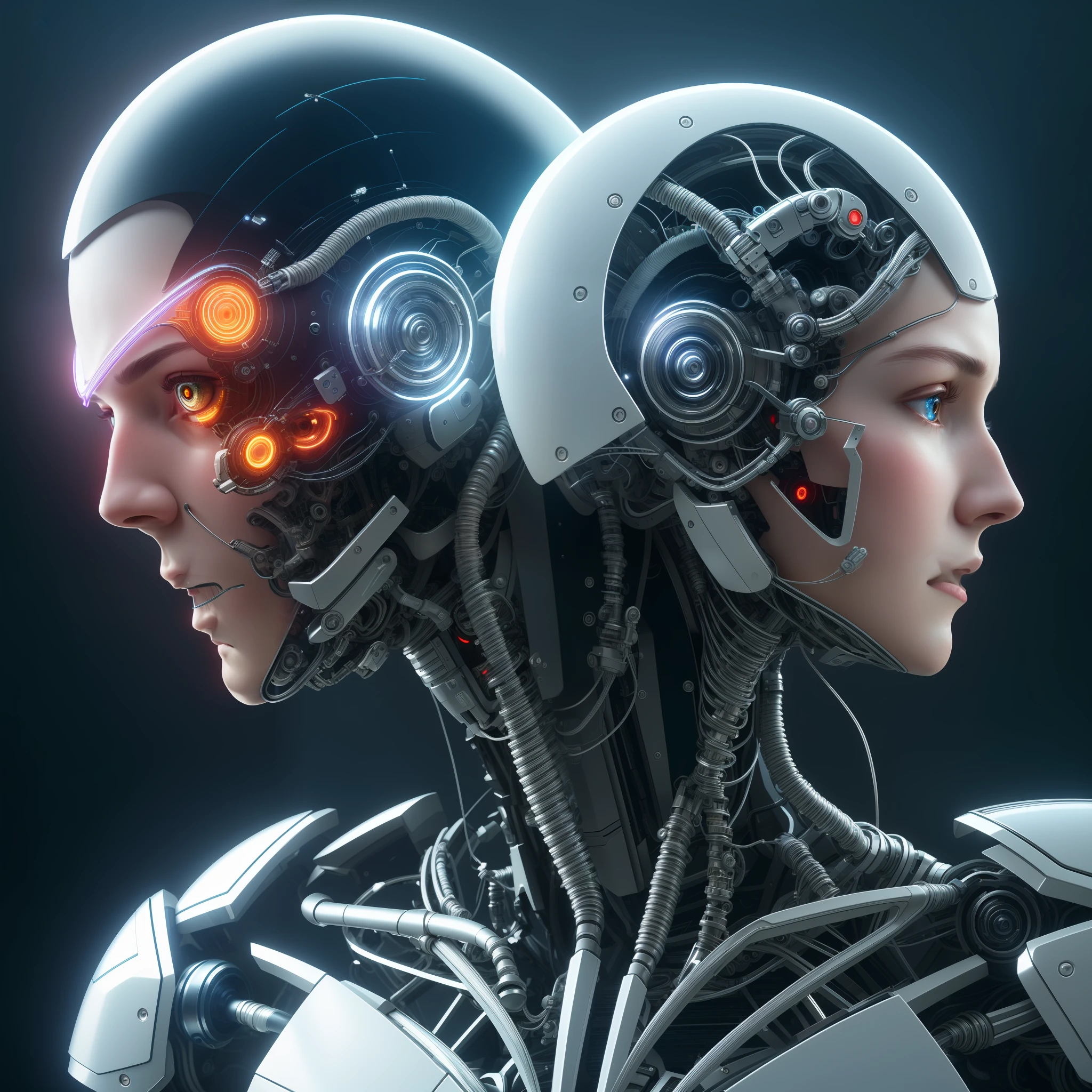 complex 3d render ultra detailed of a beautiful porcelain profile man android face, cyborg, robotic parts, 150 mm, beautiful studio soft light, rim light, vibrant details, luxurious cyberpunk, lace, hyperrealistic, anatomical, facial muscles, cable electric wires, microchip, beautiful background, octane render, H. R. Giger style, 8k, best quality, masterpiece, illustration, an extremely delicate and beautiful, extremely detailed ,CG ,unity ,wallpaper, (realistic, photo-realistic:1.37),Amazing, finely detail, masterpiece,best quality,official art, extremely detailed CG unity 8k wallpaper, absurdres, incredibly absurdres, robot, silver halmet, full body, sitting