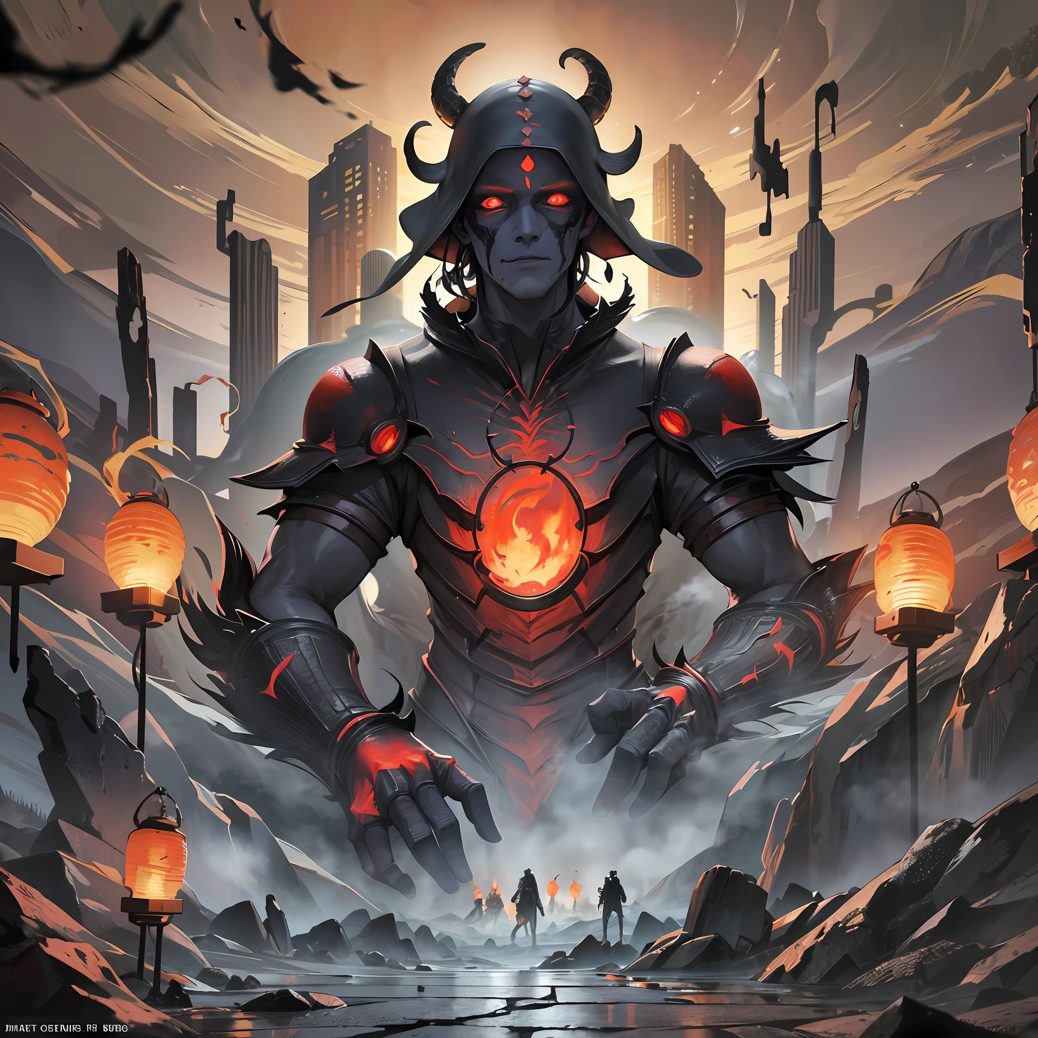 Magma Hell, (Mysterious Black Mist), Journey to the West, ((Ghost)), ((Corpse)), (Ancient Monster)), Glazed Tiles, Lanterns, Absurdity, Realistic Lighting, (Abyss) Masterpiece, High Quality, Beautiful Graphics, High Detail, --auto --s2