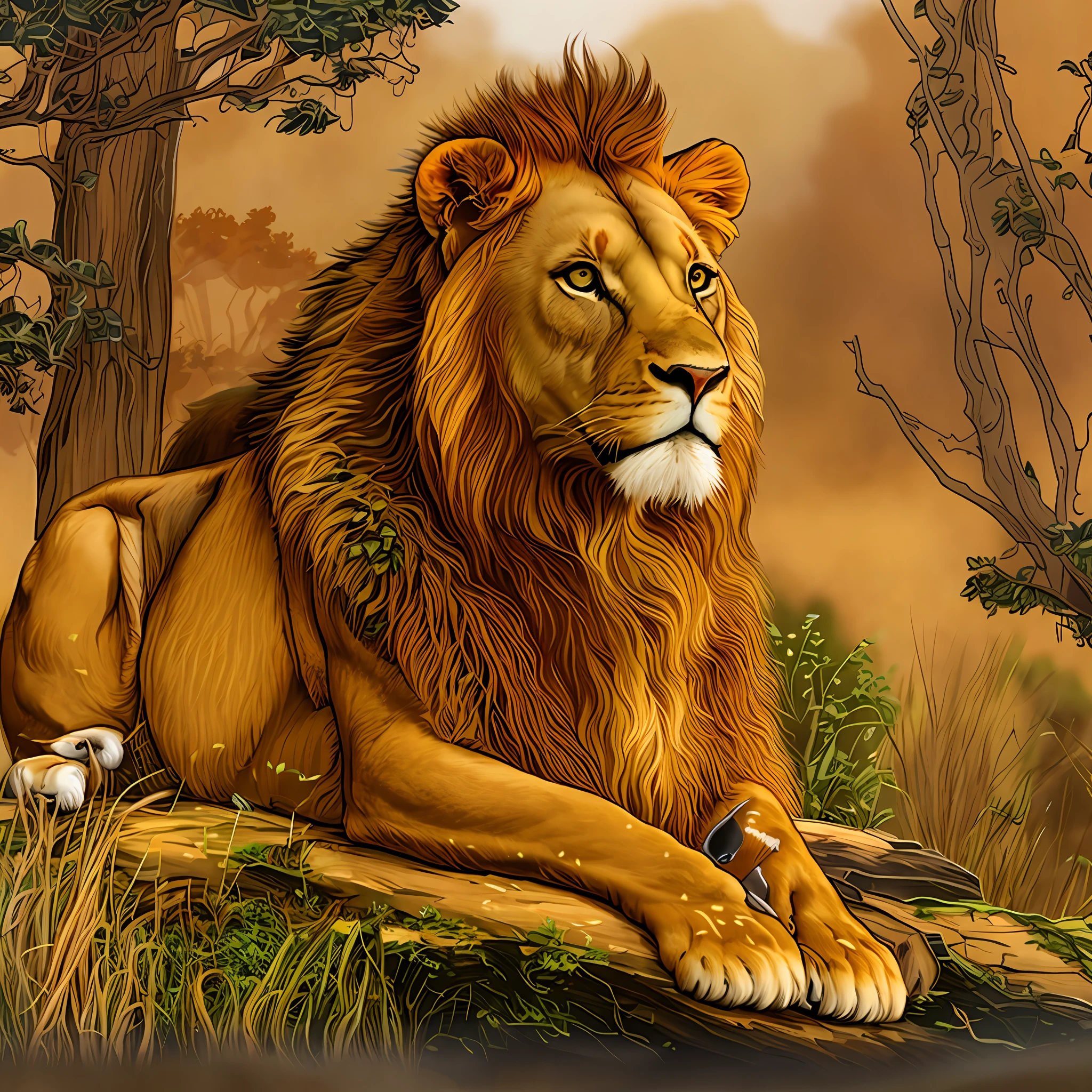 a brown lion