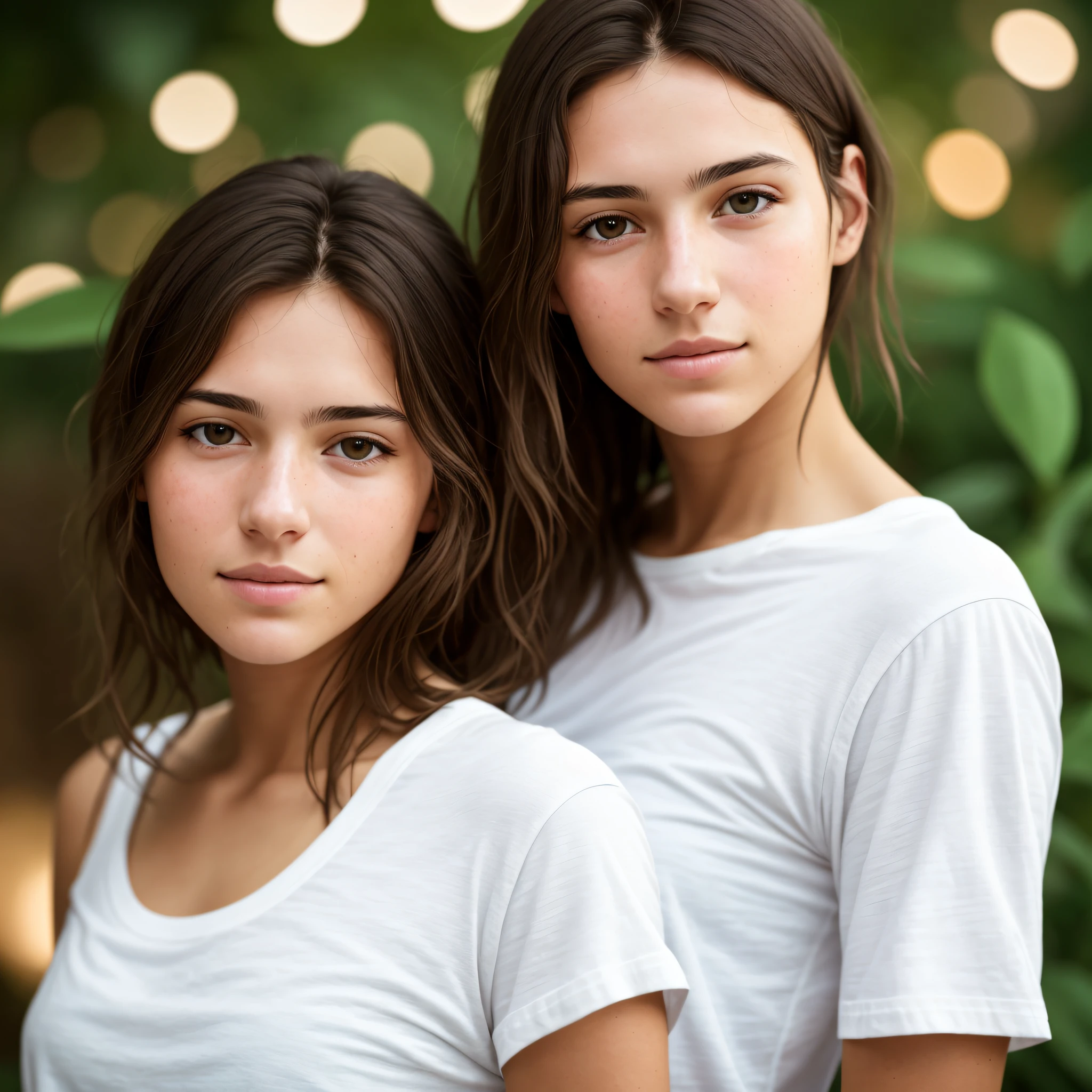 A look at the camera, young french woman, brown eyes , cut to the shoulders, sheer white t-shirt, (freckles:0.3), (moles:0.3), smal tits, clean face, no makeup, natura, portrait, 50 mm, Full Frame, bokeh, 4k resolution, Rafael Amarante