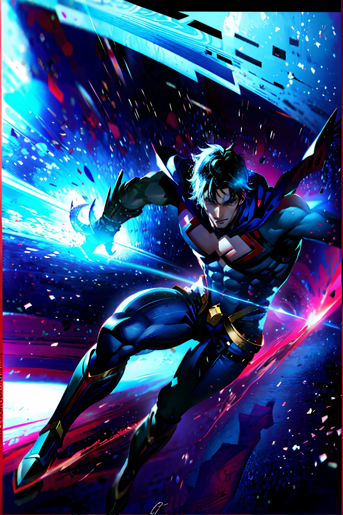 Fusion of superman and ghost biker, fused, mixes of the 2 characters
