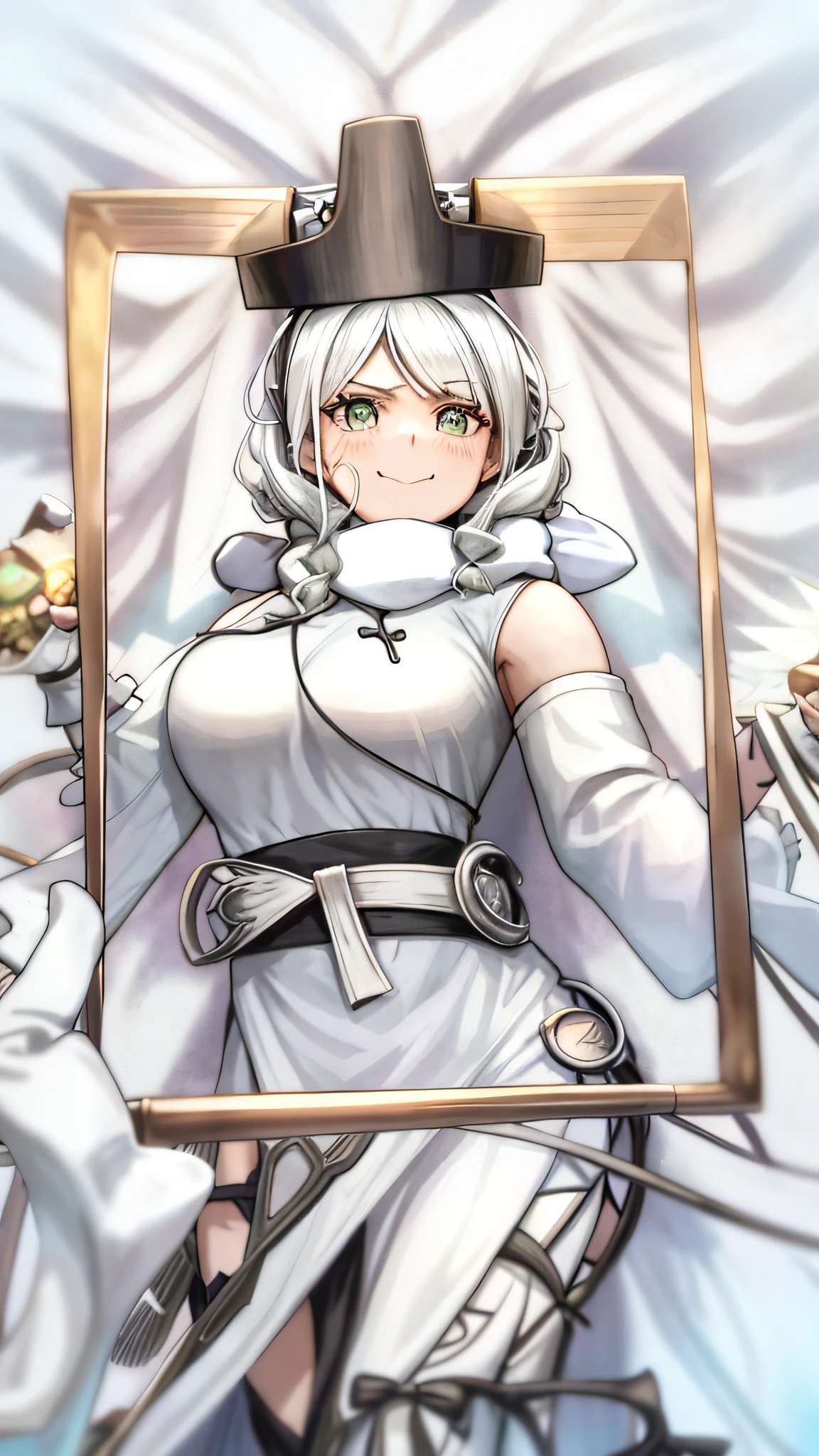 Anime girl with a horned headdress and a white scarf, Sister Lily, Sister Lily from Black Clover, happy!!!, !! Belle!!, from Black Clover, Belle!!, Shiro from Deadman Wonderland, Hannah Yata, Sister Lily in Slug Sage mode, in the anime series Ergo Proxy, official art.