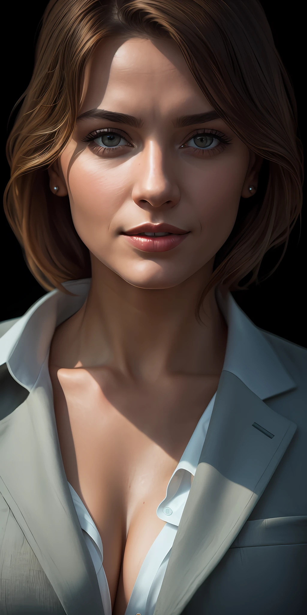 Masterpiece, beautiful German girl ((warm, cute, business woman)), suit, beauty, beautiful tutor, smile, slim, in the room, very detailed and dramatic lighting, Artstation 8k HD high-definition and trending digital art in detail, detail, skin texture, super detailed, realistic skin texture, armature, highest quality, ultra high resolution, (Photorealistic: 1.4) Re, high resolution, detail, sharp, Lee Jeffries Nikon D850 Film Stock Photo 4 Kodak Portra 400 Camera F1.6 Lens Rich colors Ultra-realistic textures Dramatic lighting Unreal Engine Trending at Art Station Cinestill 800