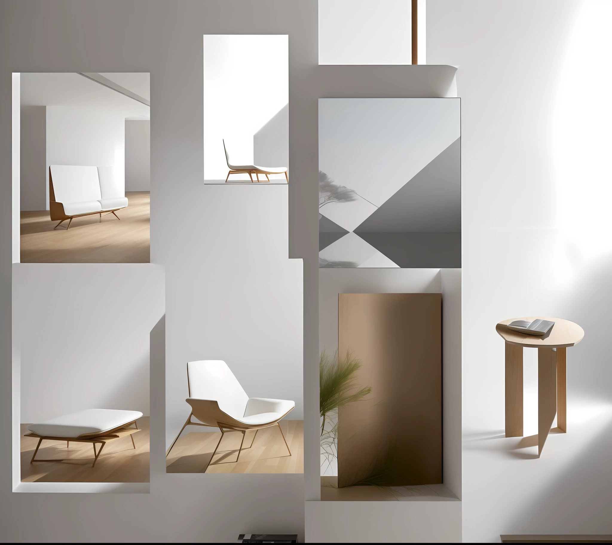 (Top Quality, 8k, Masterpiece: 1.3, Minimalistic, Studio Photo Setting, 1 image contain 8 iterations. 8 style of designs in 1 pic, Ultra crisp clear, Ultra super Refined, Unique Wooden Furniture, , White Background: Flat, No Wrinkles, No Shadows, Artwork: Center, Horizontal, Distance and Angle Adjustment, Lighting: Uniform, Accurate, No Overexposure or Reflection, Camera: Low ISO, F8-F11 Aperture, 1/60-1/125 Shutter Speed, Auto or White Balance, Very minimal and simple settings. With a minimalist style, it often surprises and delights viewers.HAY is a design studio that creates innovative and unique products that combine functionality and aesthetics. Their works are not only beautiful and practical, but also playful and surprising. They challenge the conventional boundaries of design and offer new perspectives on everyday objects and furniture. Woud’s products are unlike anything you have seen before, yet they fit perfectly into your home and lifestyle. Woud is a design studio that pushes the limits of creativity and originality, while maintaining a high level of quality and balance. Showcase thier possible upcoming new tabel designs for a new resturant, there will be only one table, it can contain row material, wood and stone etc for the natural looking, size of the tabele is 180 x 100 cm, each image contains 18 new designs as a best catalog, All the work must represents something never shown with its unique features and aesthetics of its functionarity to represent, as if it will be showcased at the milanslone 2024 for thier new edition for new way of showcasing perspectives, think out of box, a new series of furniture for new milansalone 2024, reddot award candidate, if design cadidate 2024 best of out of box, Unconventional,Inventive, the type of contemporary furniture you are looking for as something that pushes the boundaries of traditional design and incorporates unexpected elements that surprise and delight the viewer.
