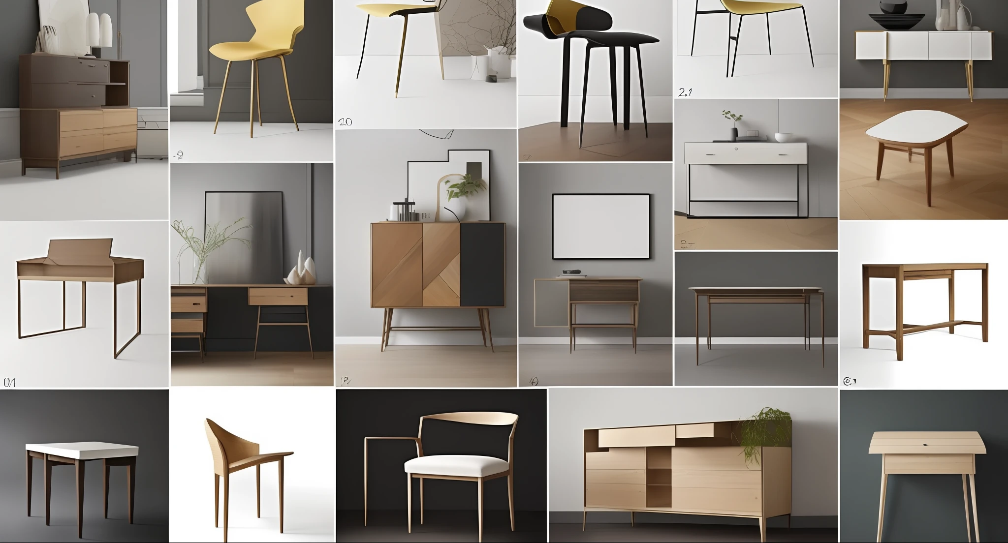 a close up of a bunch of different types of furniture, pinterest render, trending on pinterest. com, furniture design sheet, pinterest style, trending on pinteresst, trending on society6, trending on dezeen, furniture concept photo!!, top of pinterest, trending on pinterest,maximalist, japanese design, trending on pintrest, trending on cgtalk