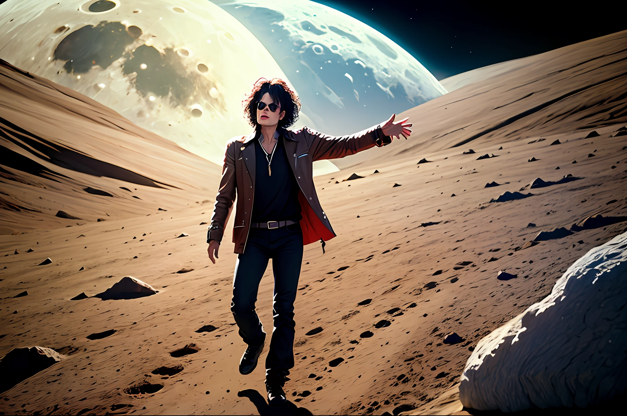 Michael Jackson walking on the moon