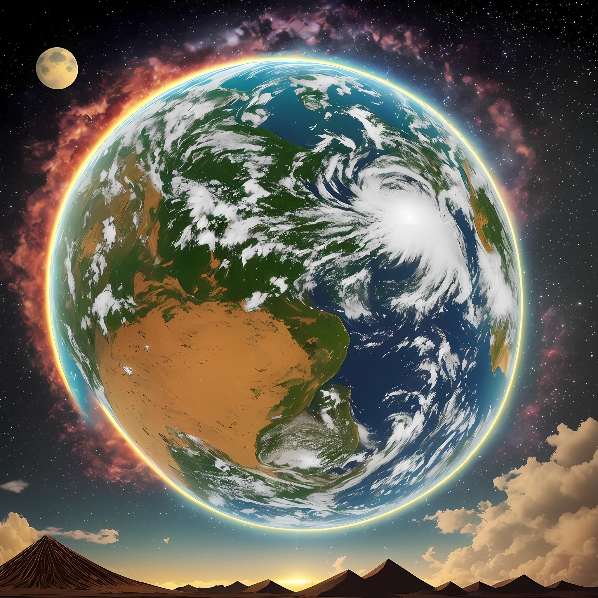 Create a picture where the world is being destroyed and then recreated --auto --s2